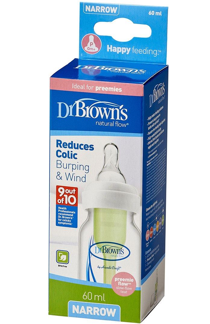 Dr Browns OPTIONS 60 ML PREEMIE BOTTLE Standard Neck AntiColic Feeding