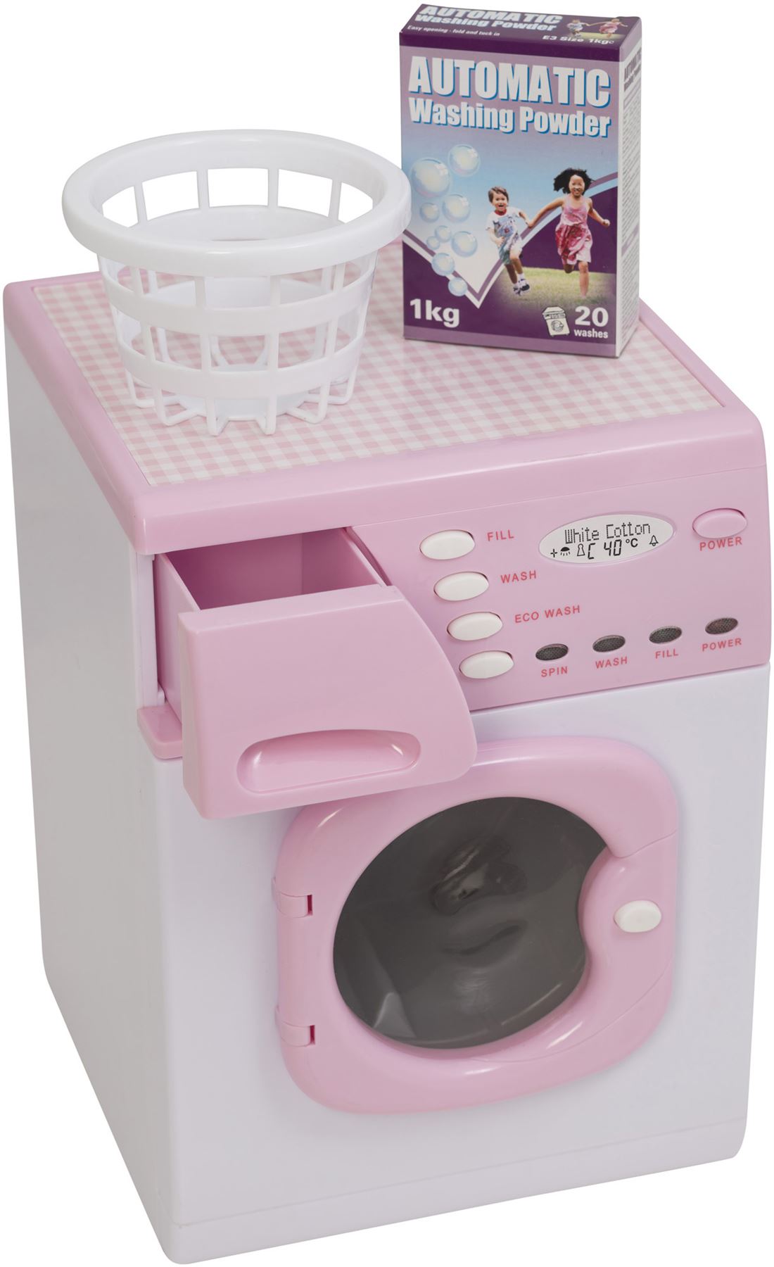Casdon PINK ELECTRONIC WASHER Pretend Household Cleaning Play Toy BNIP