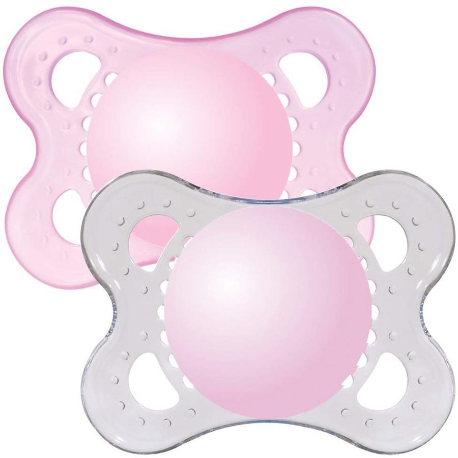 MAM CRYSTAL 0+M SOOTHER PINK Baby Infant Dummies Sleep Aid