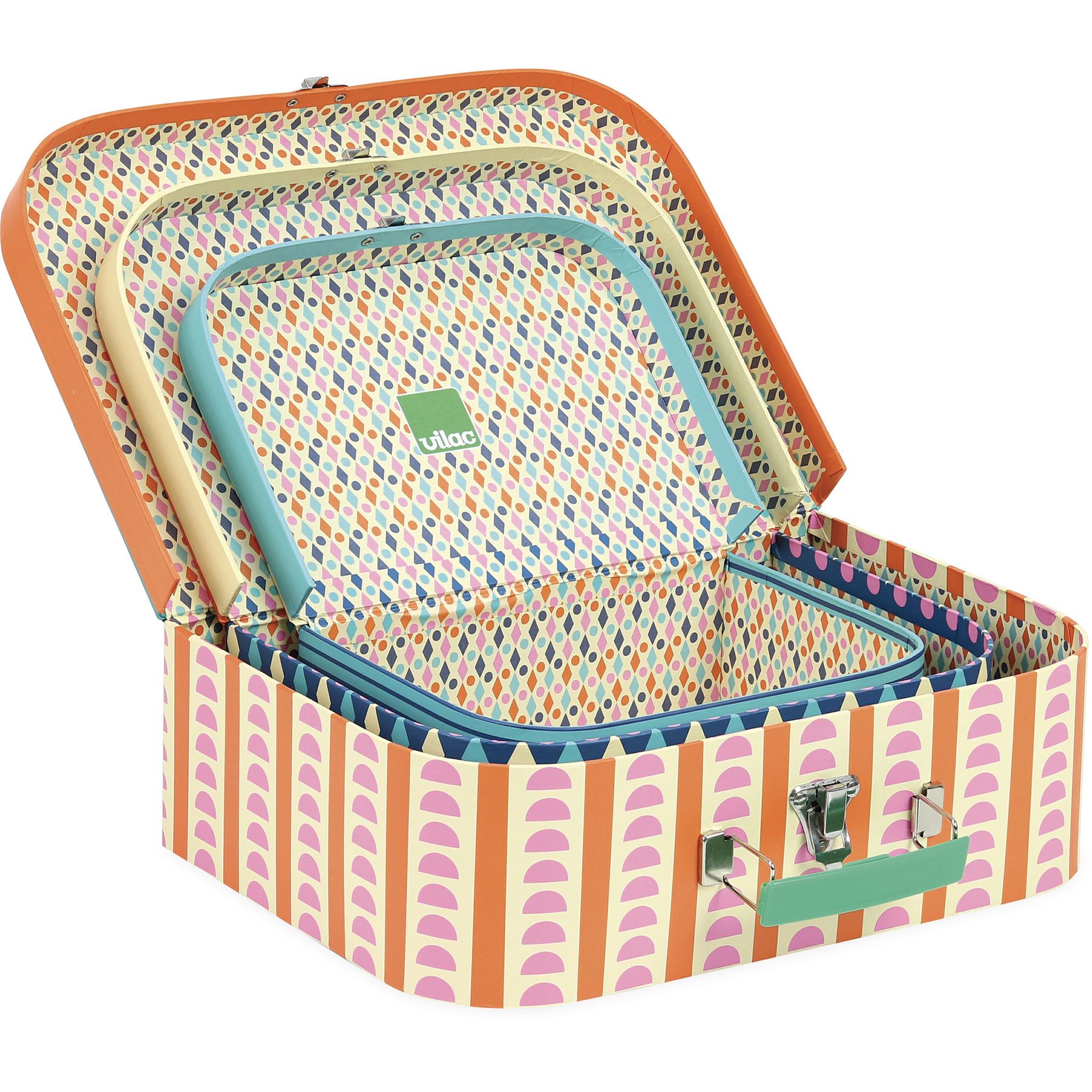 Vilac SET OF THREE CARDBOARD NESTING SUITCASES Children Toy PreSchool