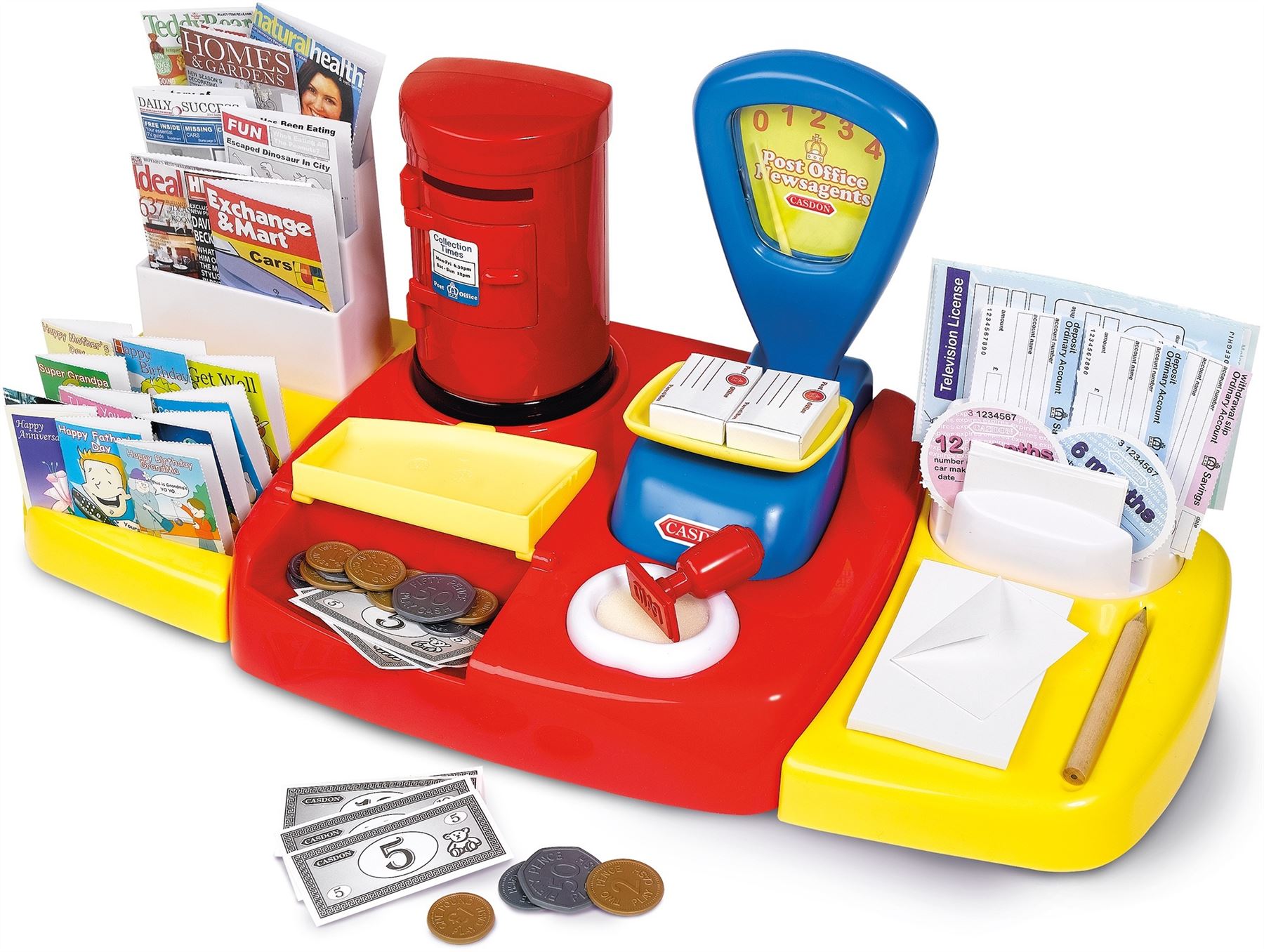 Casdon POST OFFICE SET Pretend Role Play Newspaper Play Money Kids Toy