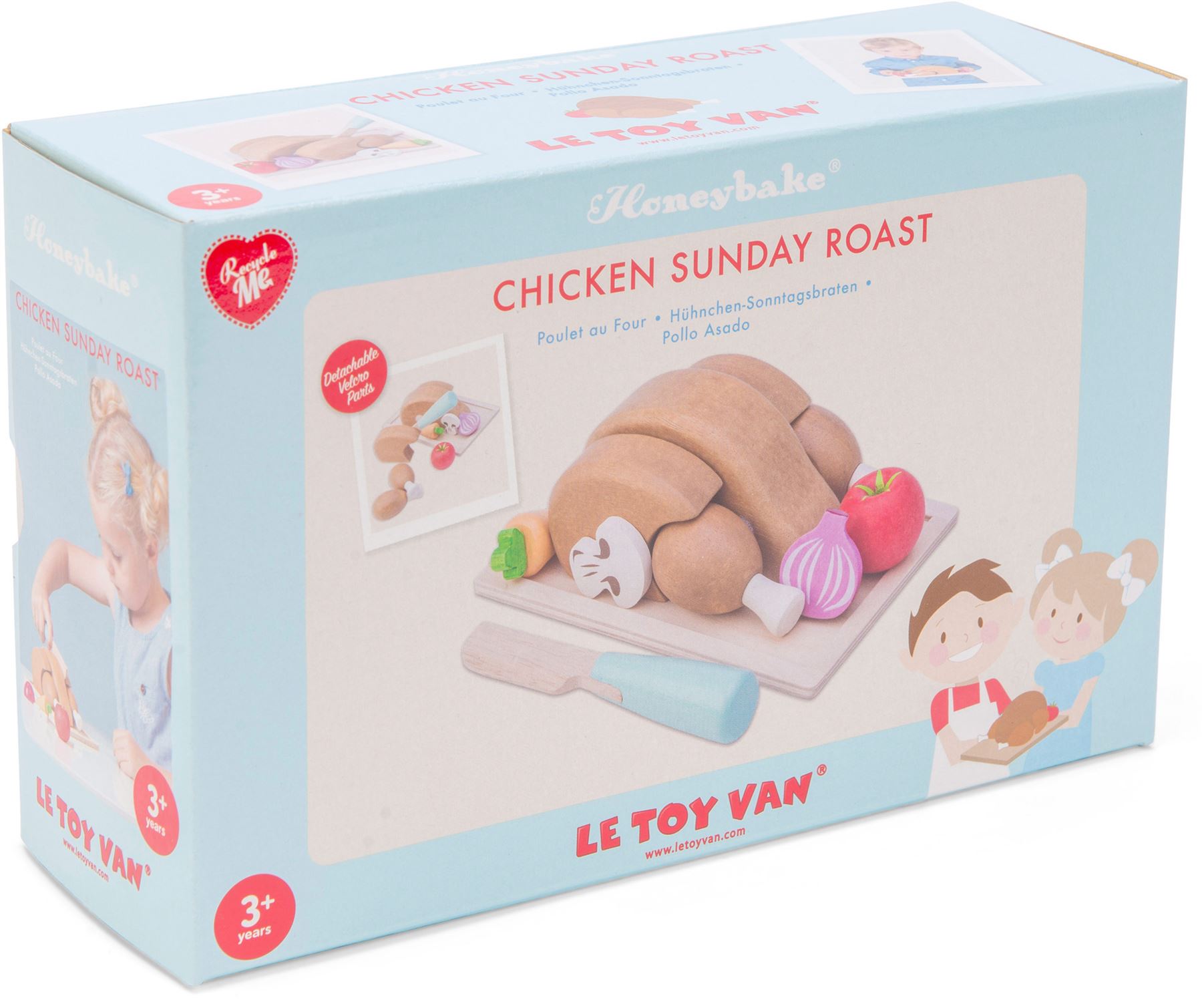Le Toy Van Honeybake POLLO /"SUNDAY Roast Set/' VASSOIO E COLTELLO Giocattolo Nuovo con confezione