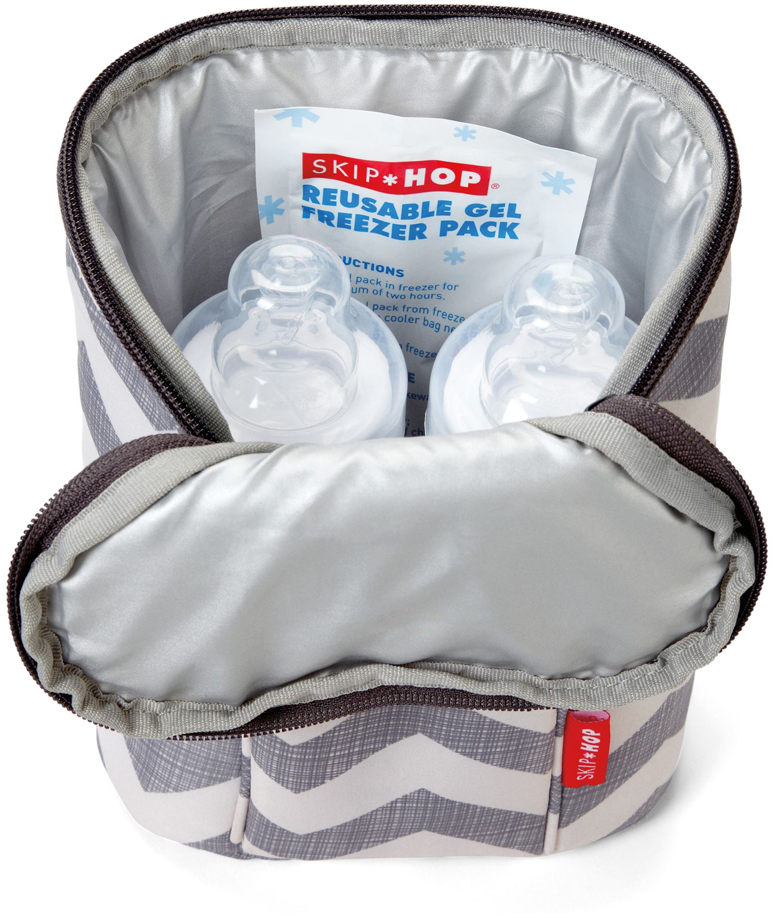 Skip Hop DOUBLE BOTTLE BAG CHEVRON Baby Insulated Bottle Bag BN eBay