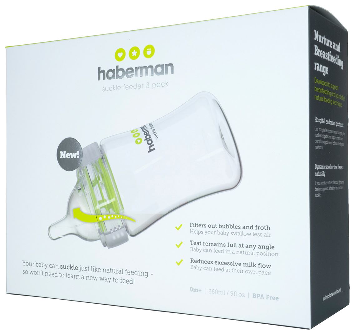 Haberman SUCKLE FEEDER TRIPLE PACK Baby Feeding Dummies Soothers