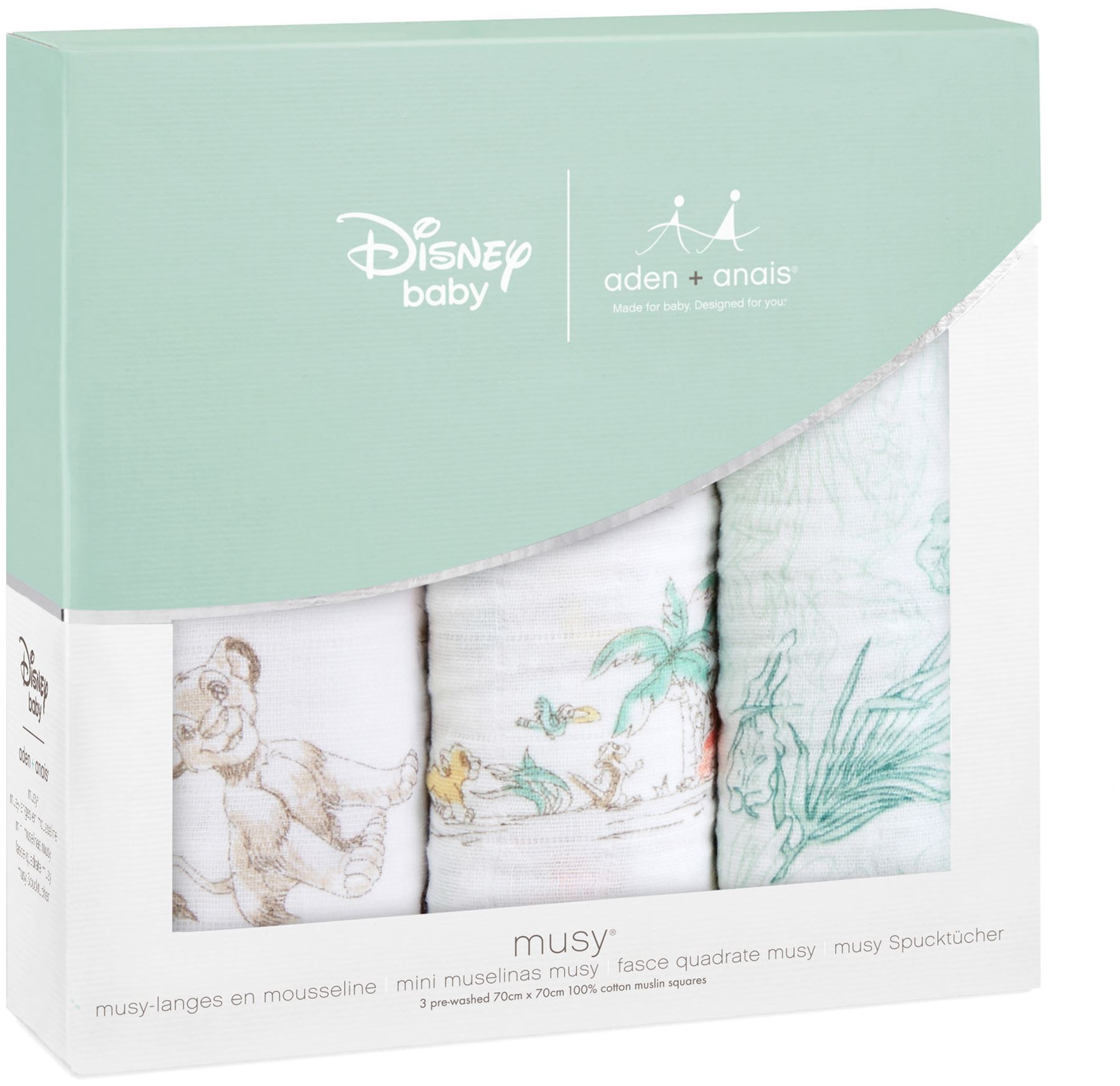aden anais DISNEY BABY MUSLIN SQUARES 3 PACK BAMBI Cotton BN