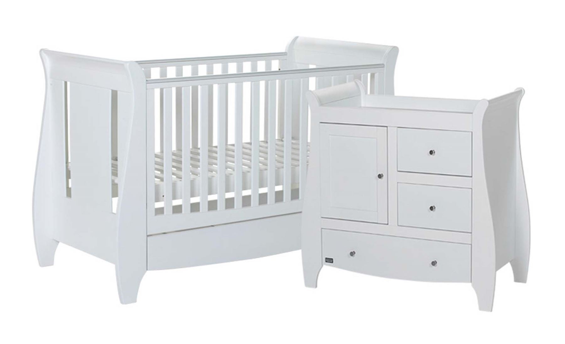 Tutti Bambini Katie 2 Piece Room Set White Baby Cot Bed Changer