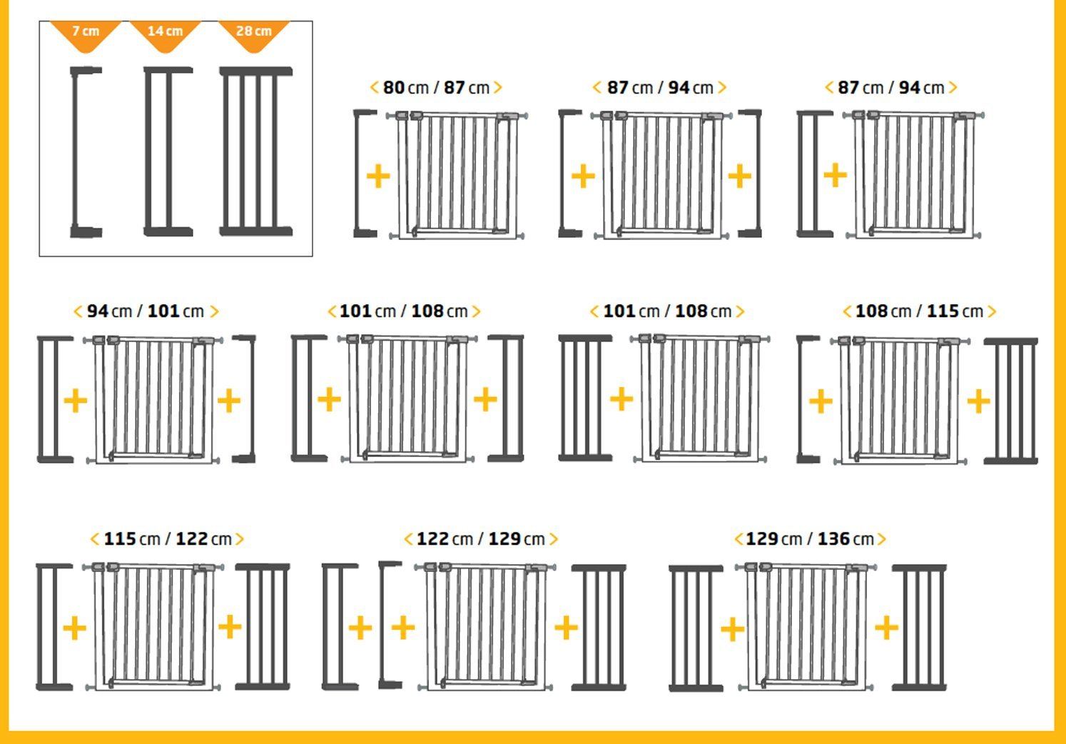 Clippasafe Extensible Swing Shut Gate Extension Blanc 18 cm Home Safety BN