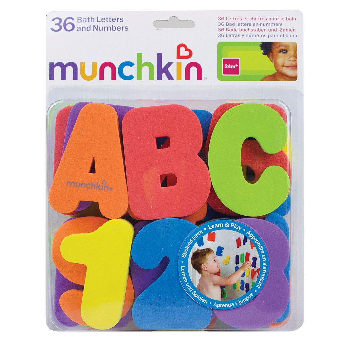 Munchkin 36 BATH LETTERS & NUMBERS Baby/Toddler Bathing Bath Time Toy