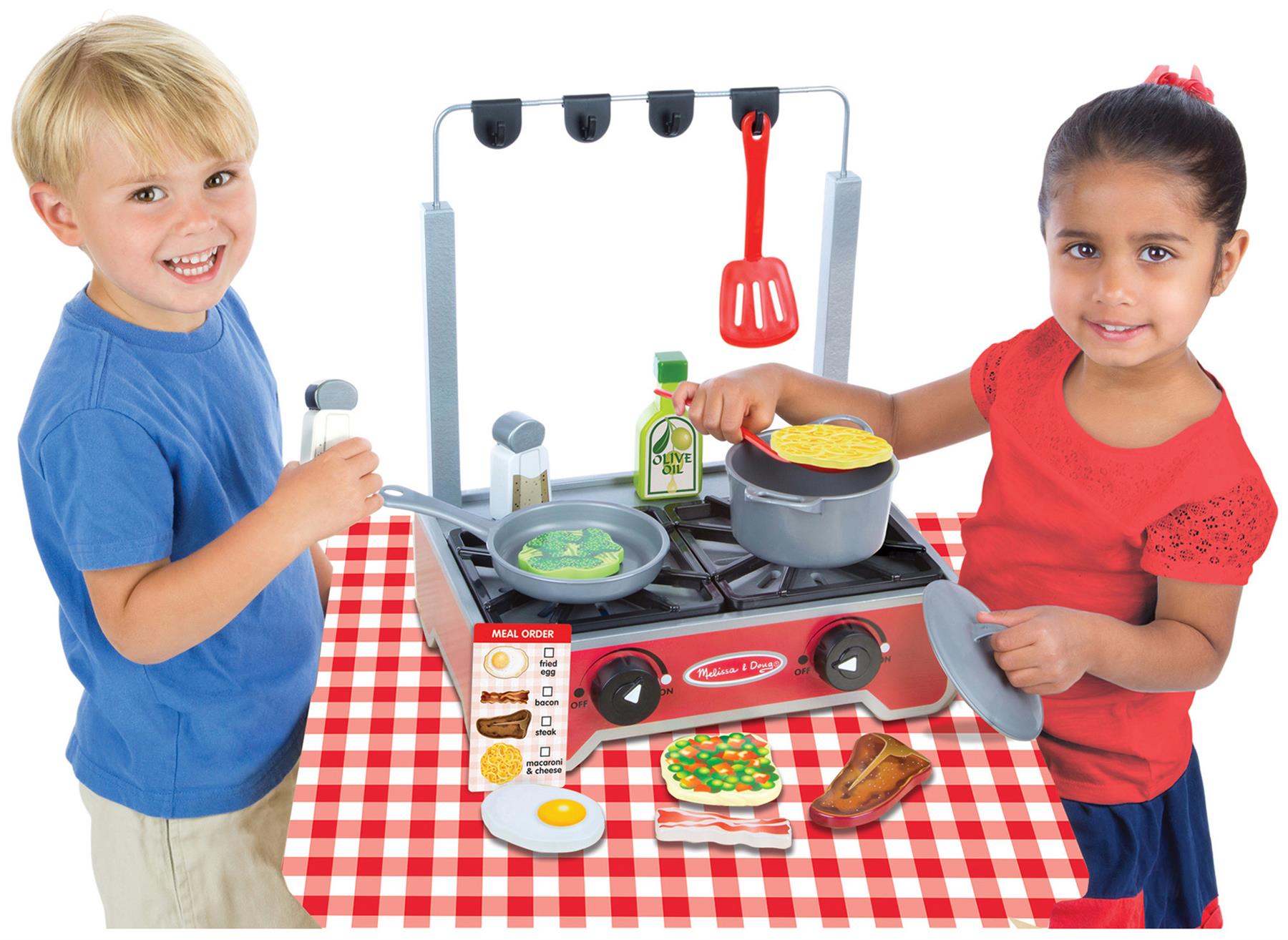 Melissa & Doug DELUXE WOODEN COOKTOP SET Children Pretend Play eBay