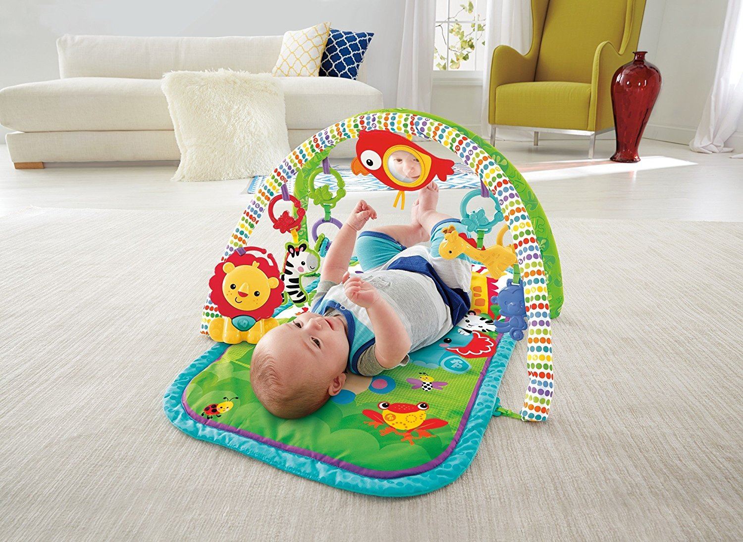 Fisher Price FISHERPRICE 3IN1 BUSY BABY RAINFOREST ACTIVITY GYM BN