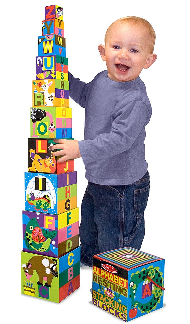 Melissa & Doug Alphabet Nesting & Stacking Blocks Learning/Shapes Toy