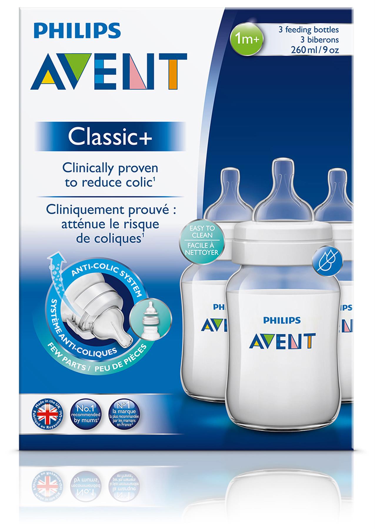 Avent CLASSIC+ FEEDING ANTICOLIC BOTTLE 260ML/9OZ 3PK Baby eBay