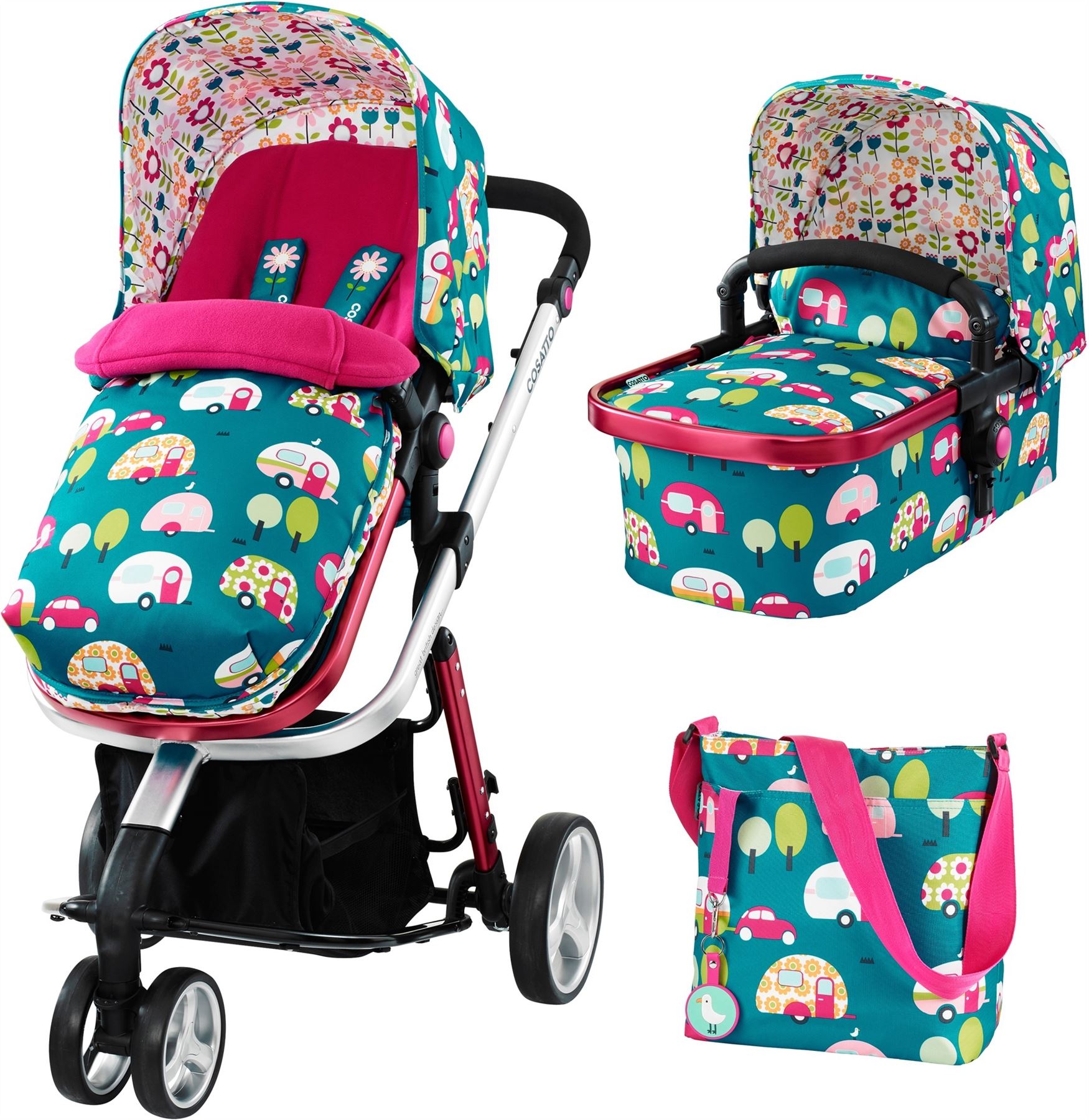 Cosatto GIGGLE2 TRAVEL SYSTEM Buggy/Carry Cot/Changing Bag Baby