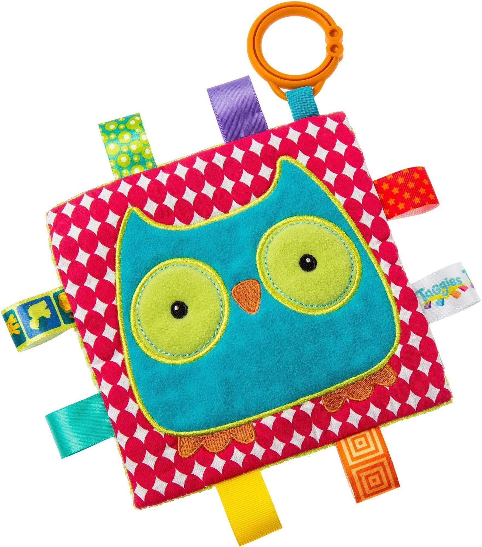 Taggies Crinkle Owl Colourful Crinkle Soother Buggy/Stroller Toy Baby