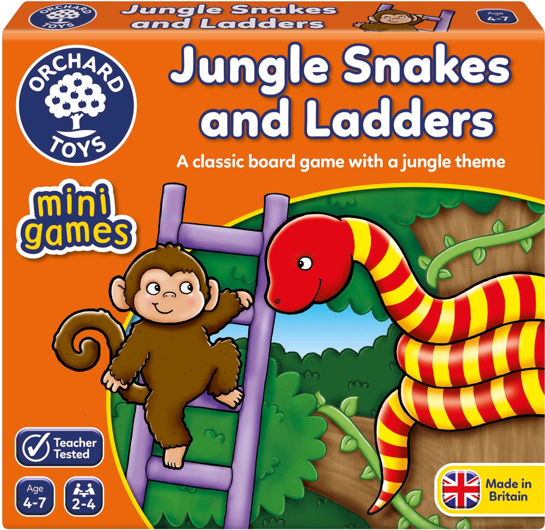 Orchard Toys MINI GAME JUNGLE SNAKES AND LADDERS Educational Game