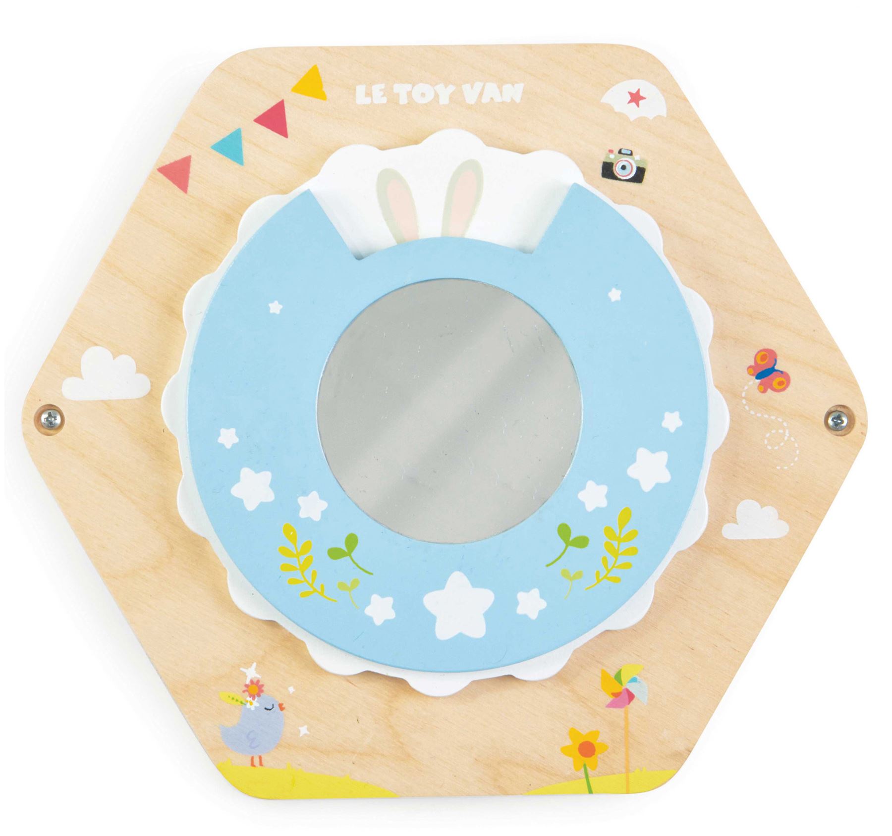 wooden baby mirror