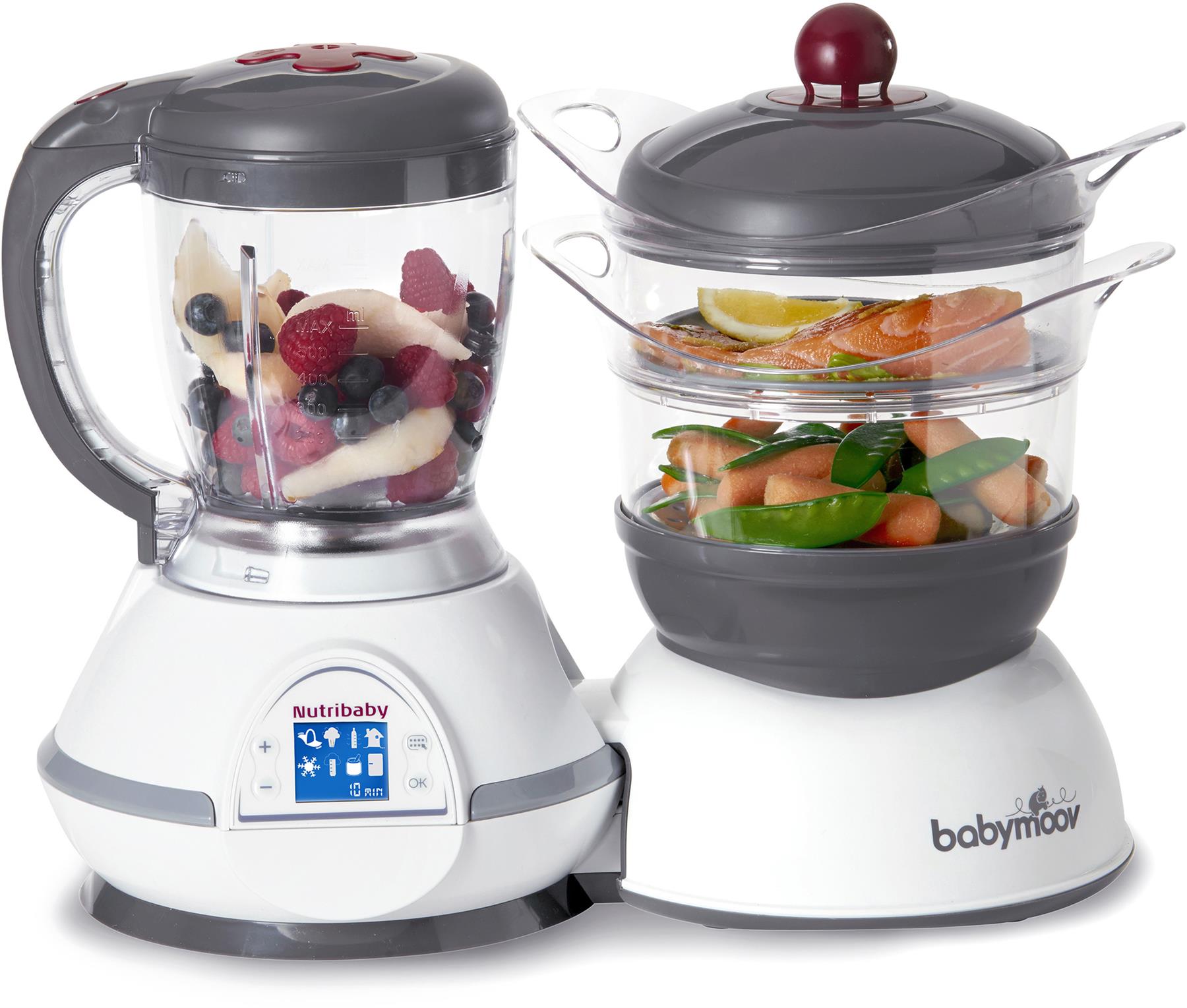 Babymoov NUTRIBABY FOOD PROCESSOR UK PLUG CHERRY Weaning Baby Food