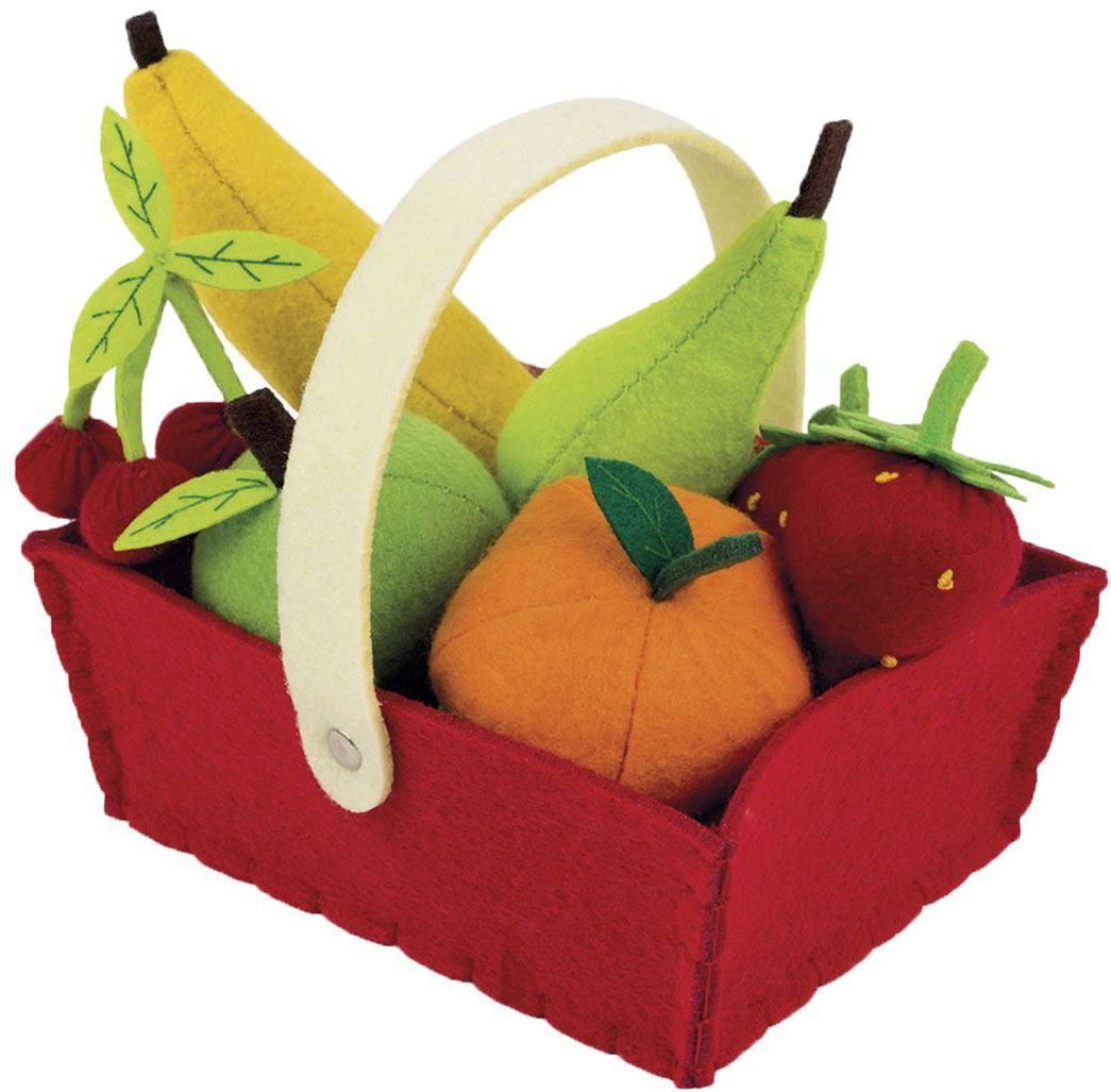 Janod FELT FRUIT BASKET Toddler/Children Play Food Pretend Play BN