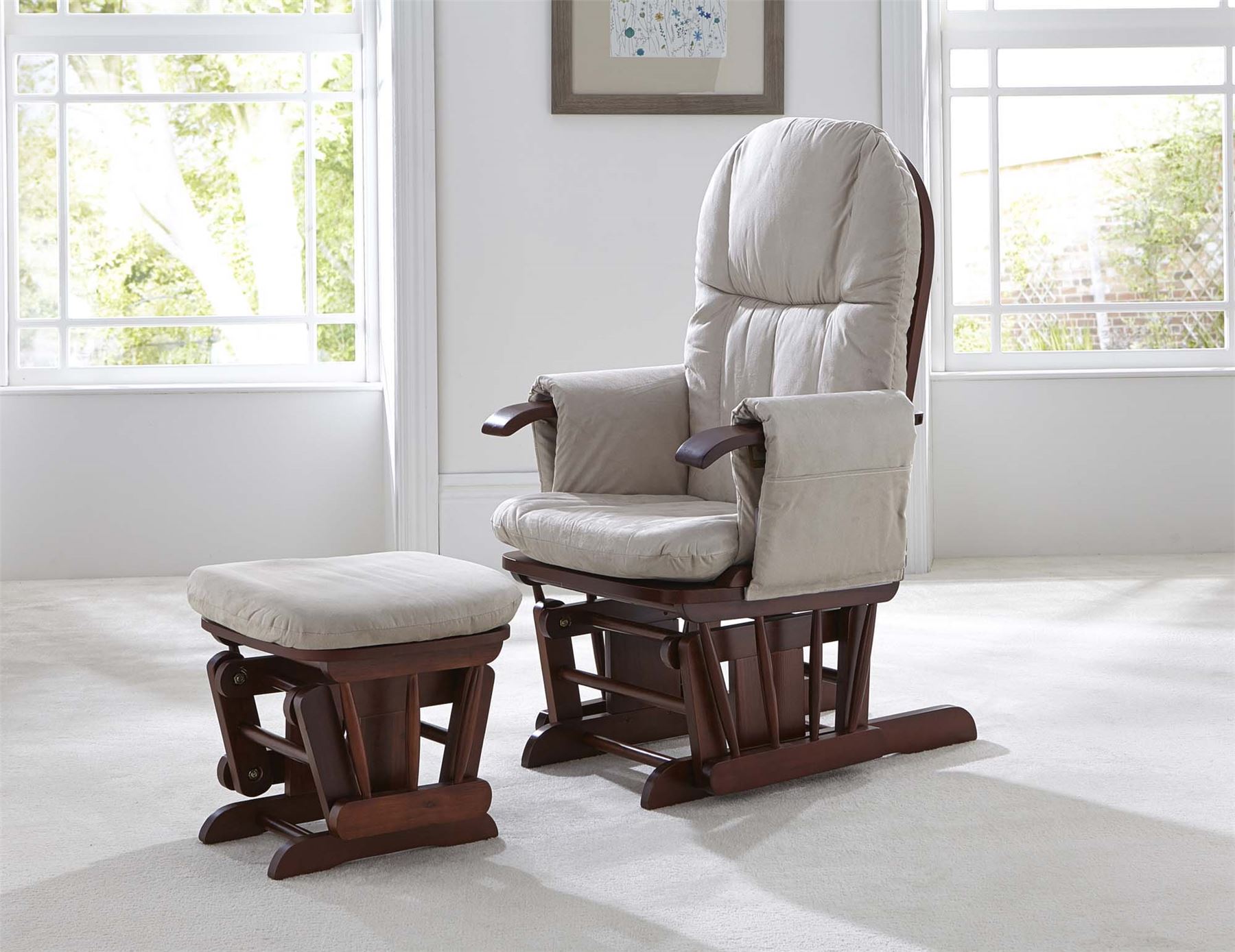 Tutti Bambini GC35 GLIDER CHAIR & STOOL WALNUT Child Nursery Furniture