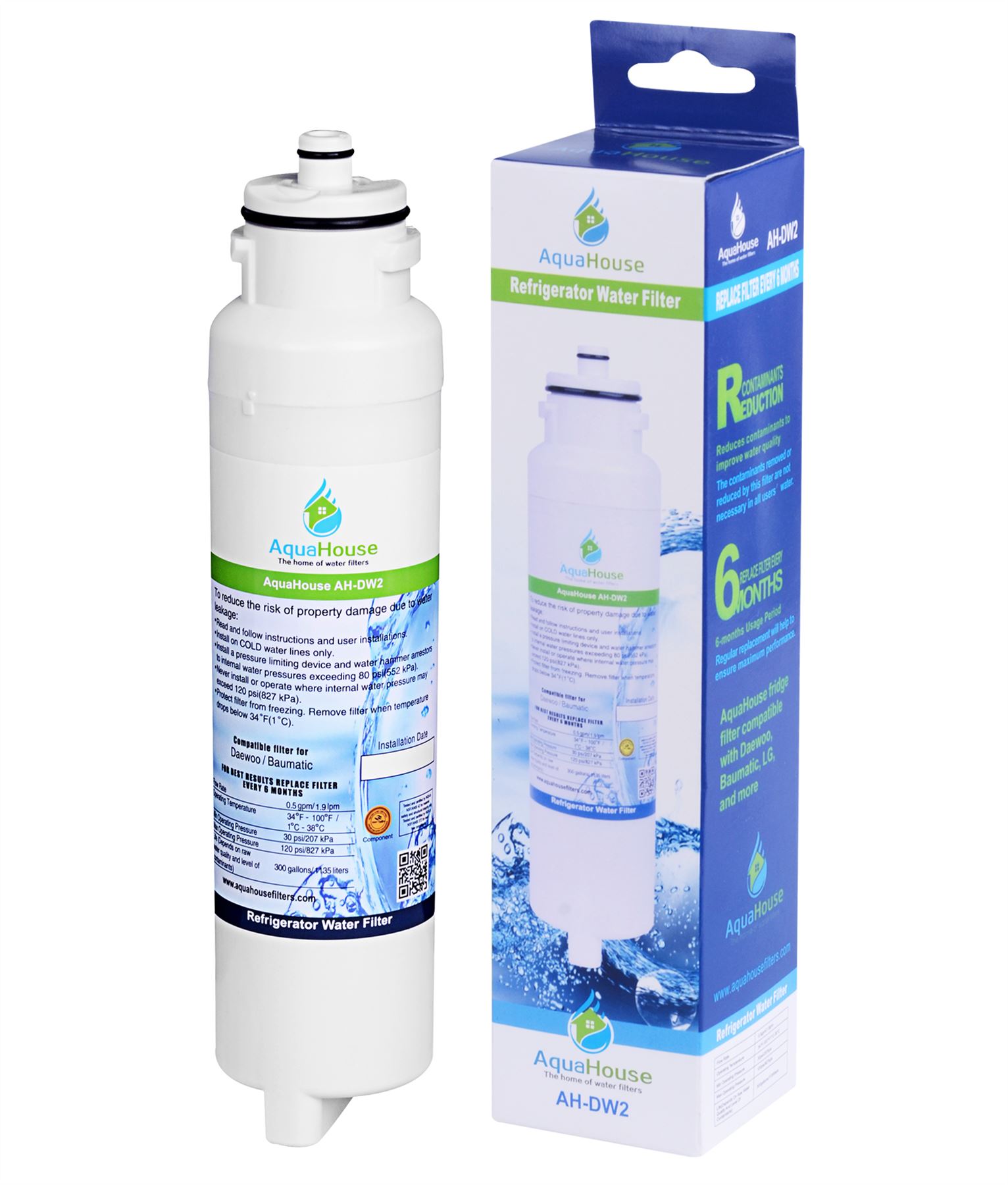 AHDW2 Compatible Water Filter for Daewoo Aqua Crystal DW2042FR09