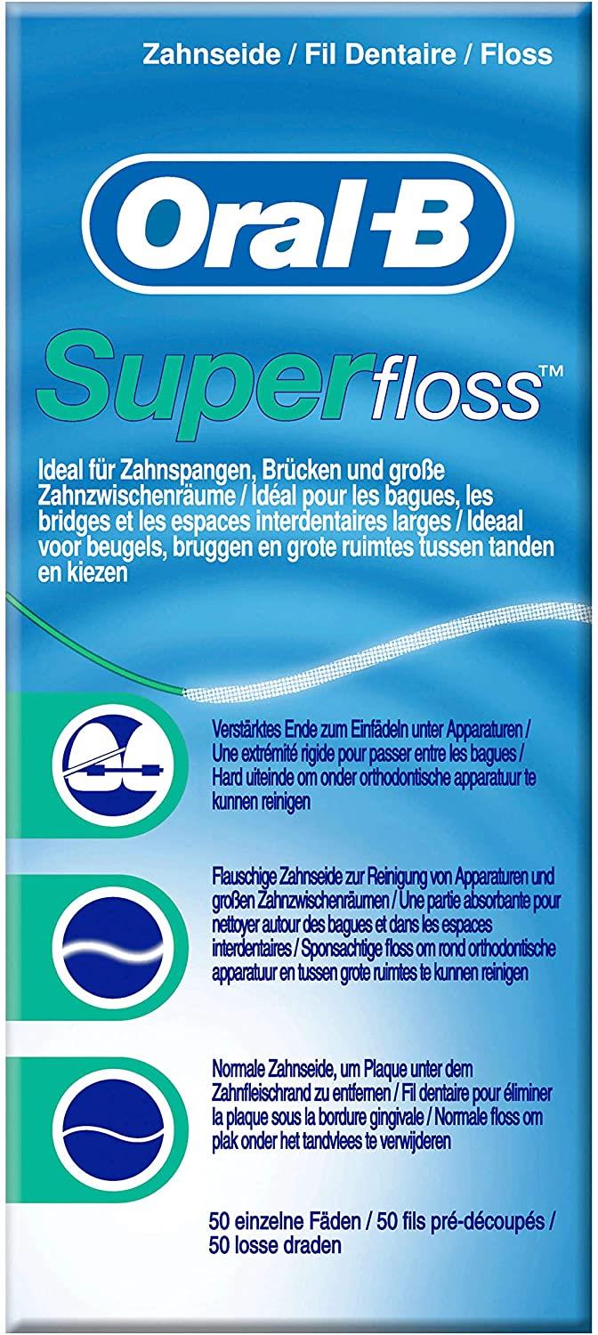 ORAL B SUPERFLOSS Super Dental Floss for Braces Bridges £4.50 PicClick UK