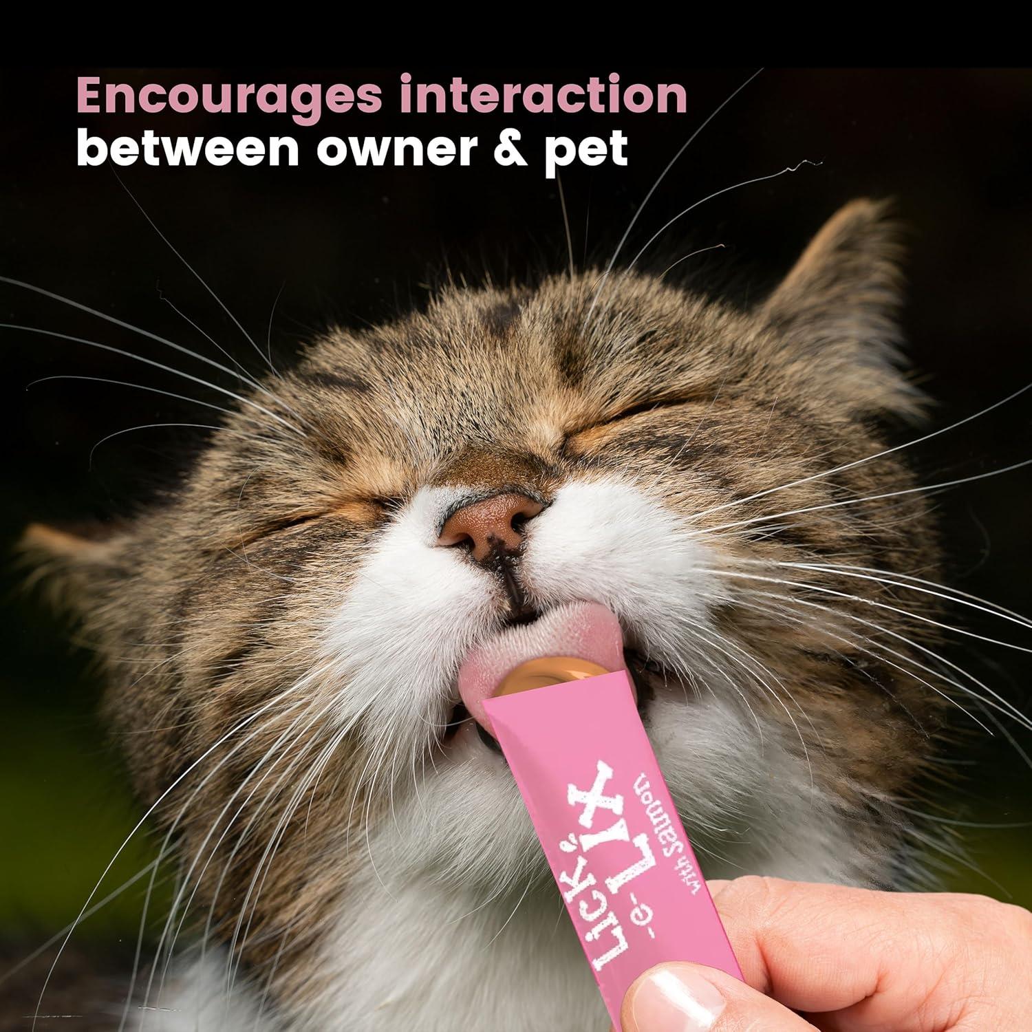 box LickeLix Salmon Cat Treats 5 Pack 5 x 15g Creamy Sachets for