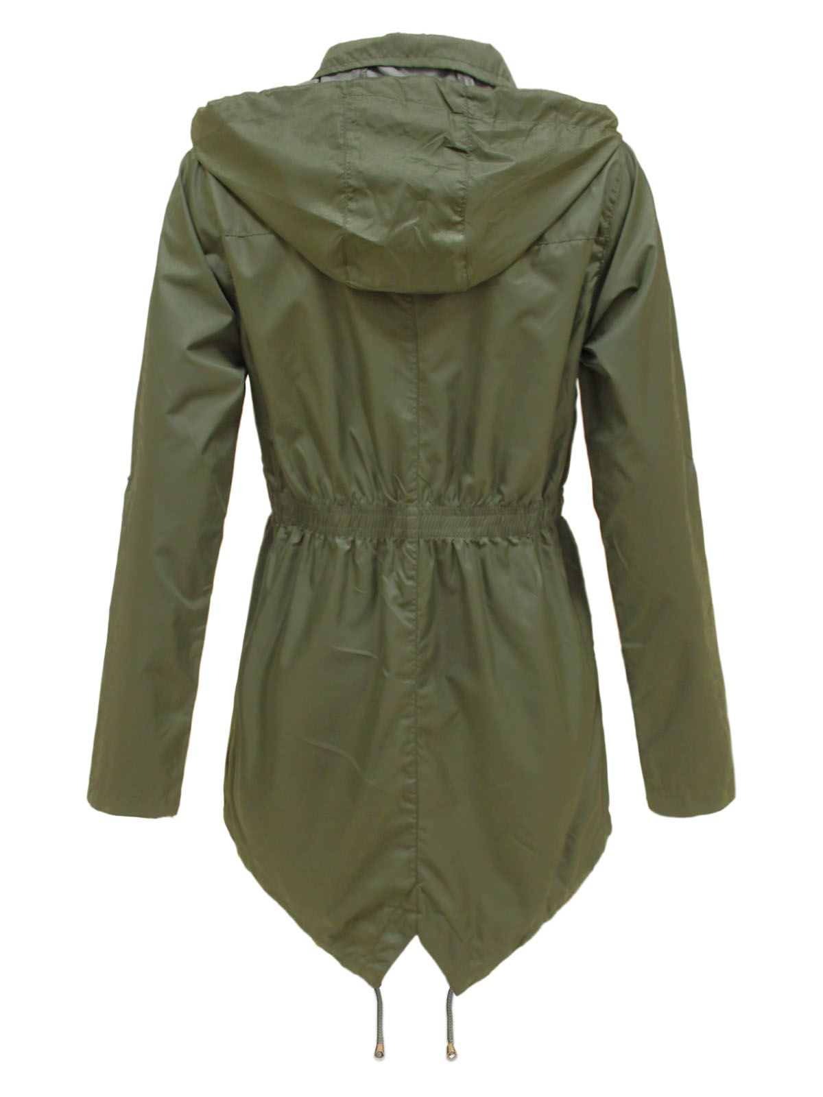 NEW LADIES WOMENS PLAIN PARKA MAC HOODED WATERPROOF RAINCOATS FISHTAIL JACKET eBay