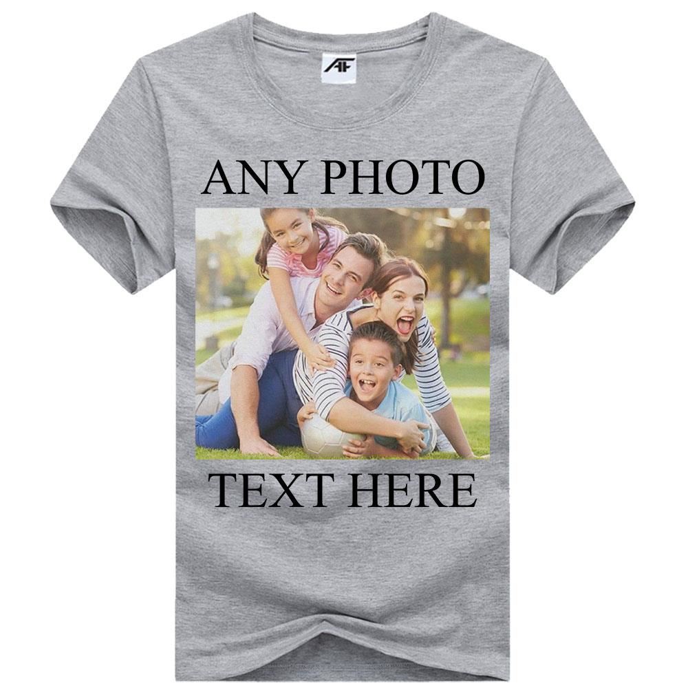 Herren-T-Shirt personalisiert Foto Text digital bedruckt Freizeit Sommerkleidung Rundhalsausschnitt - Bild 3 von 7