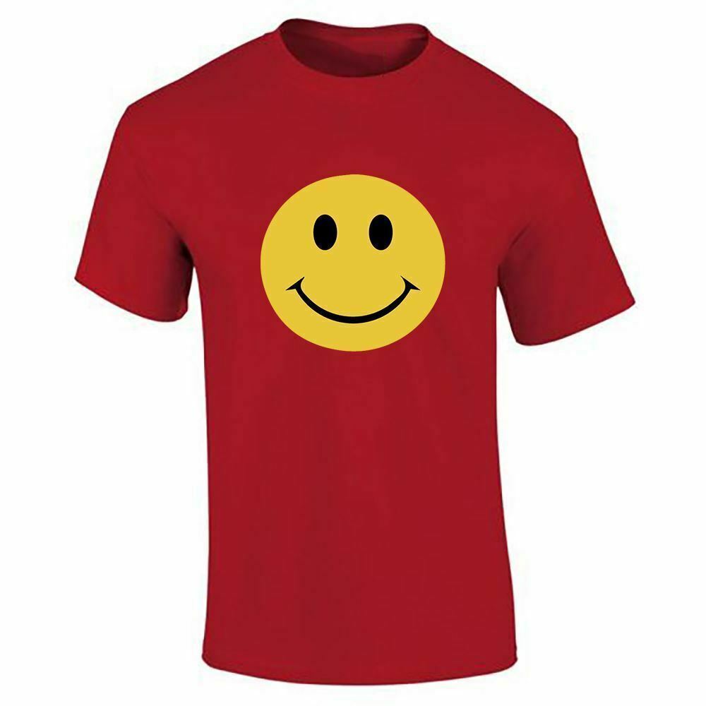 Jungen Lächelndes Emoji Gesicht Bedrucktes T-Shirt Herren Kurzarm Rundhals Shirt Oberteil - Bild 13 von 17