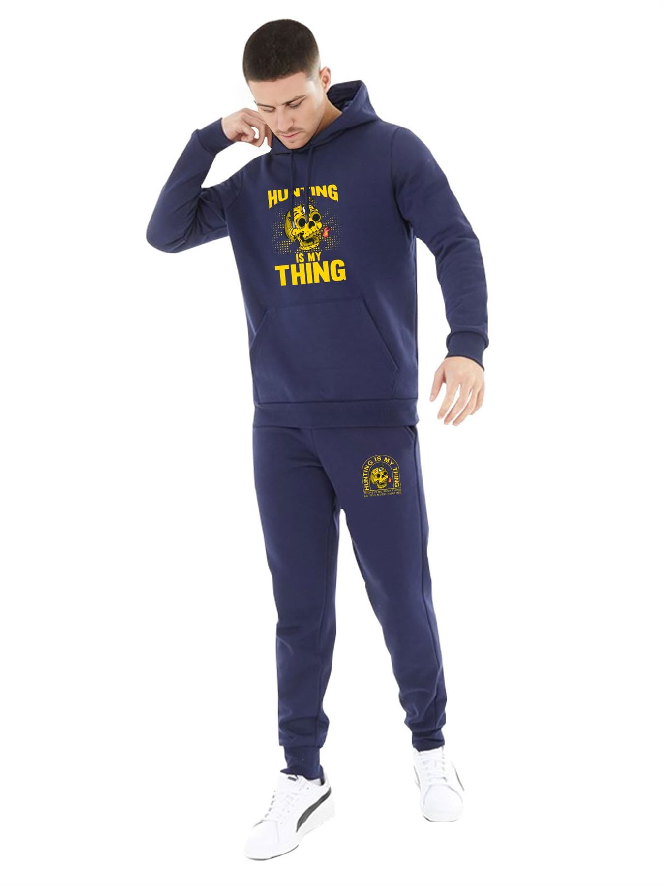 Mens Kids Tracksuit Kangaroo Pockets Hoodie And Trouser 2-Piece Casual  wear