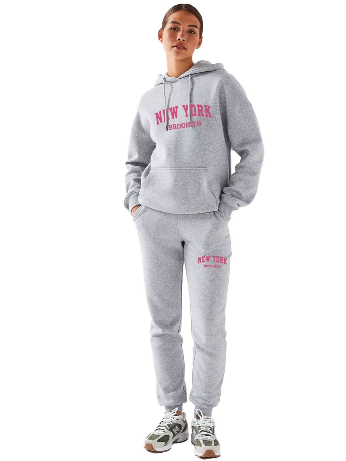 Women Kids Fun Fancy Prints Hoodie & Joggers Tracksuit 2 Pcs Outfit - Picture 19 of 29