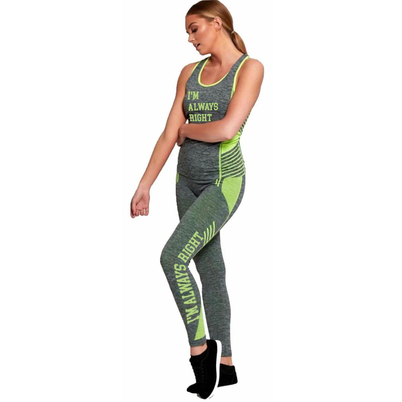 Set tuta donna I'M Always Right stampa donna jogging tuta da gioco top - Foto 6 di 12