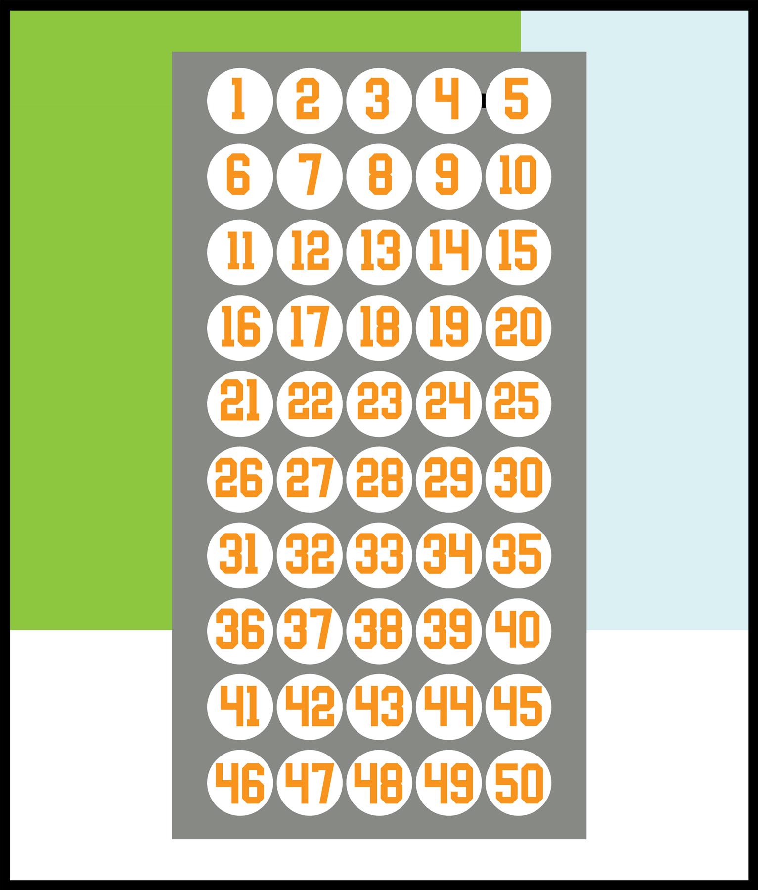 1-50 Numbers Circle Stickers Numbered 30mm Round Sticky Labels - Picture 4 of 9