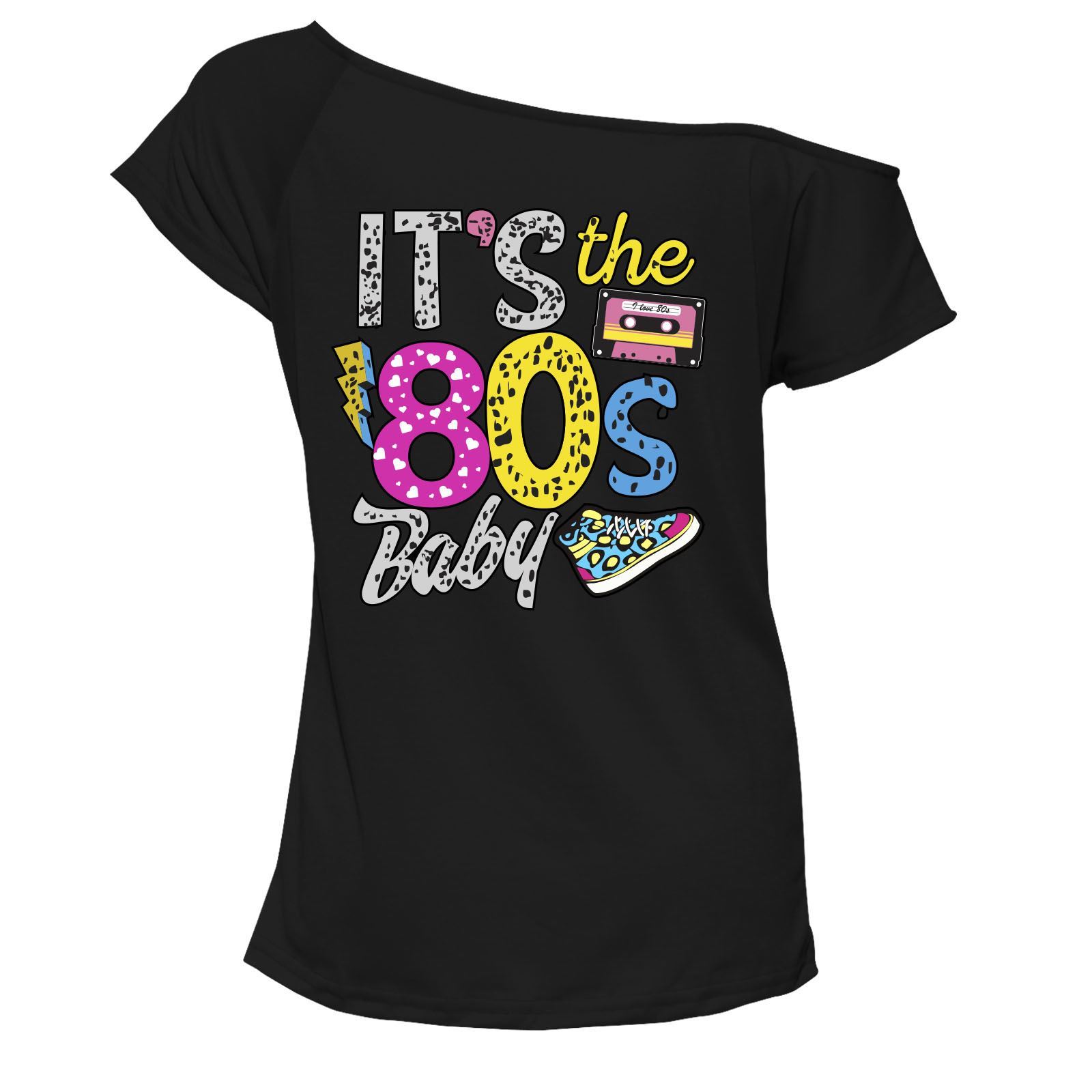 Ladies It's The 80s Baby T-Shirt Fancy Dress Neon Festival Outfit 7531