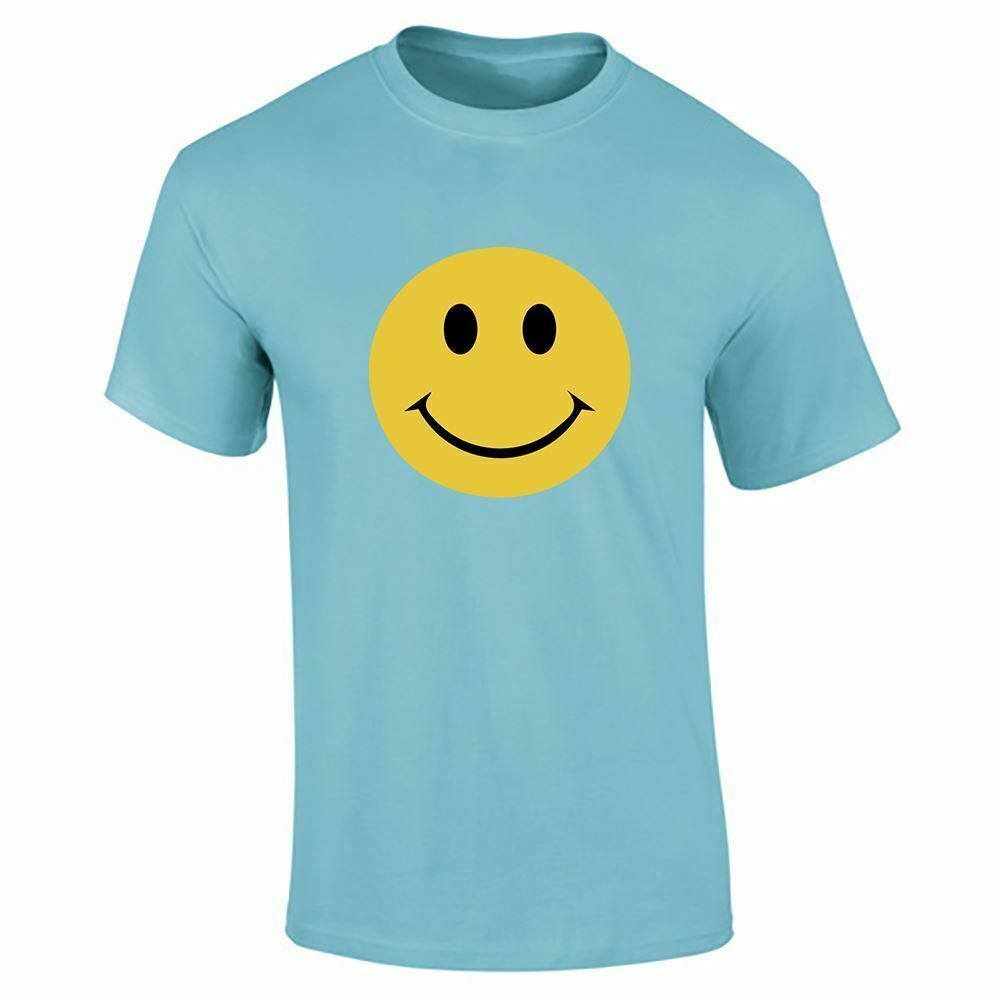 Jungen Lächelndes Emoji Gesicht Bedrucktes T-Shirt Herren Kurzarm Rundhals Shirt Oberteil - Bild 15 von 17