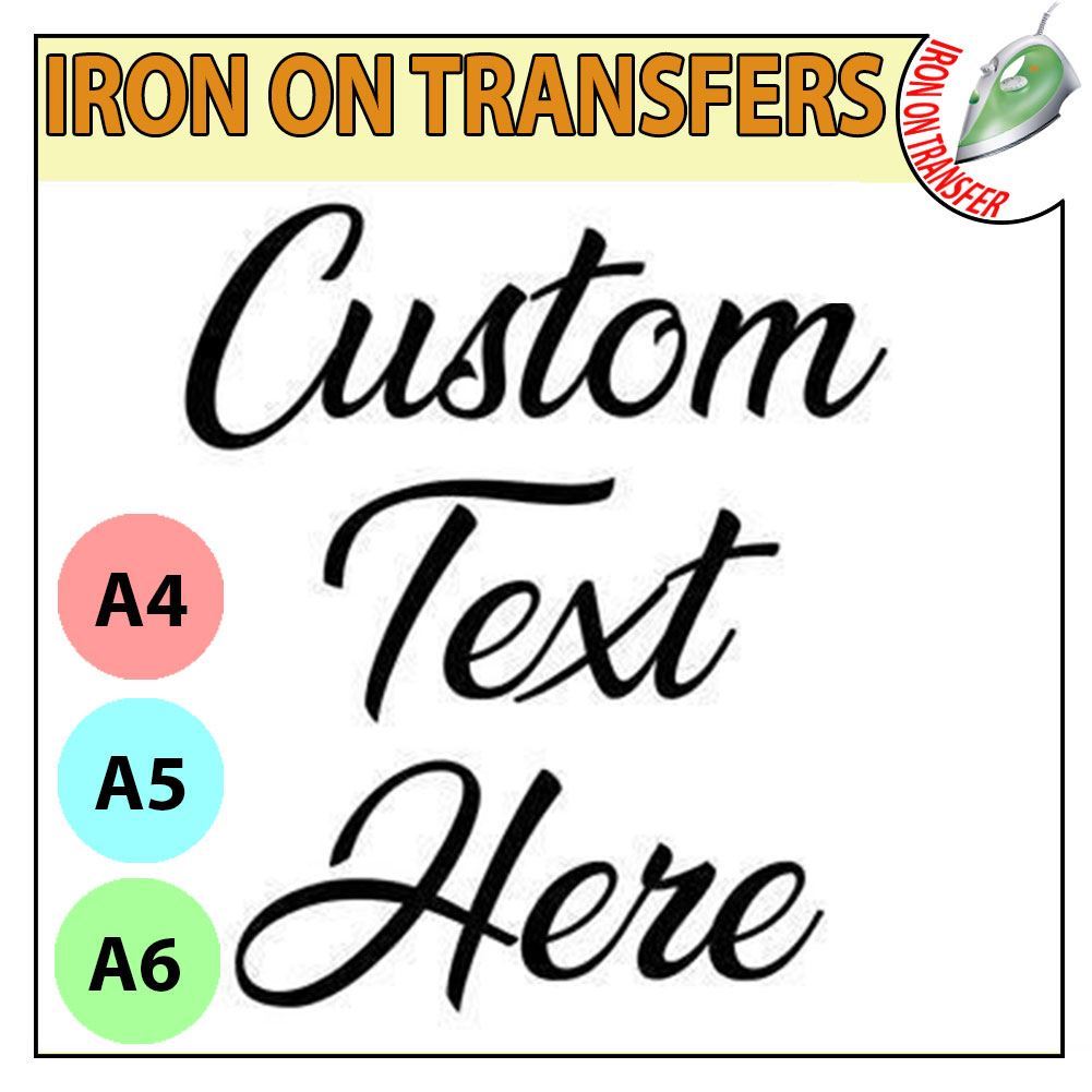 PERSONALISED CUSTOM IRON On T Shirt Transfer Any Text Your Name Hen