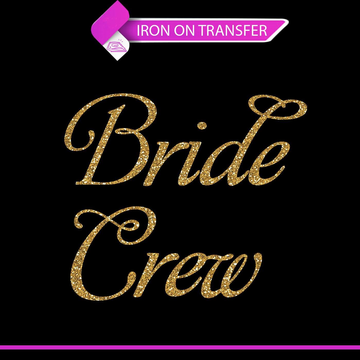 Bride Squad Hen Do Party Vinyl Iron On Transfer T Shirt Sparkle Custom Top 7723 - Picture 15 of 28