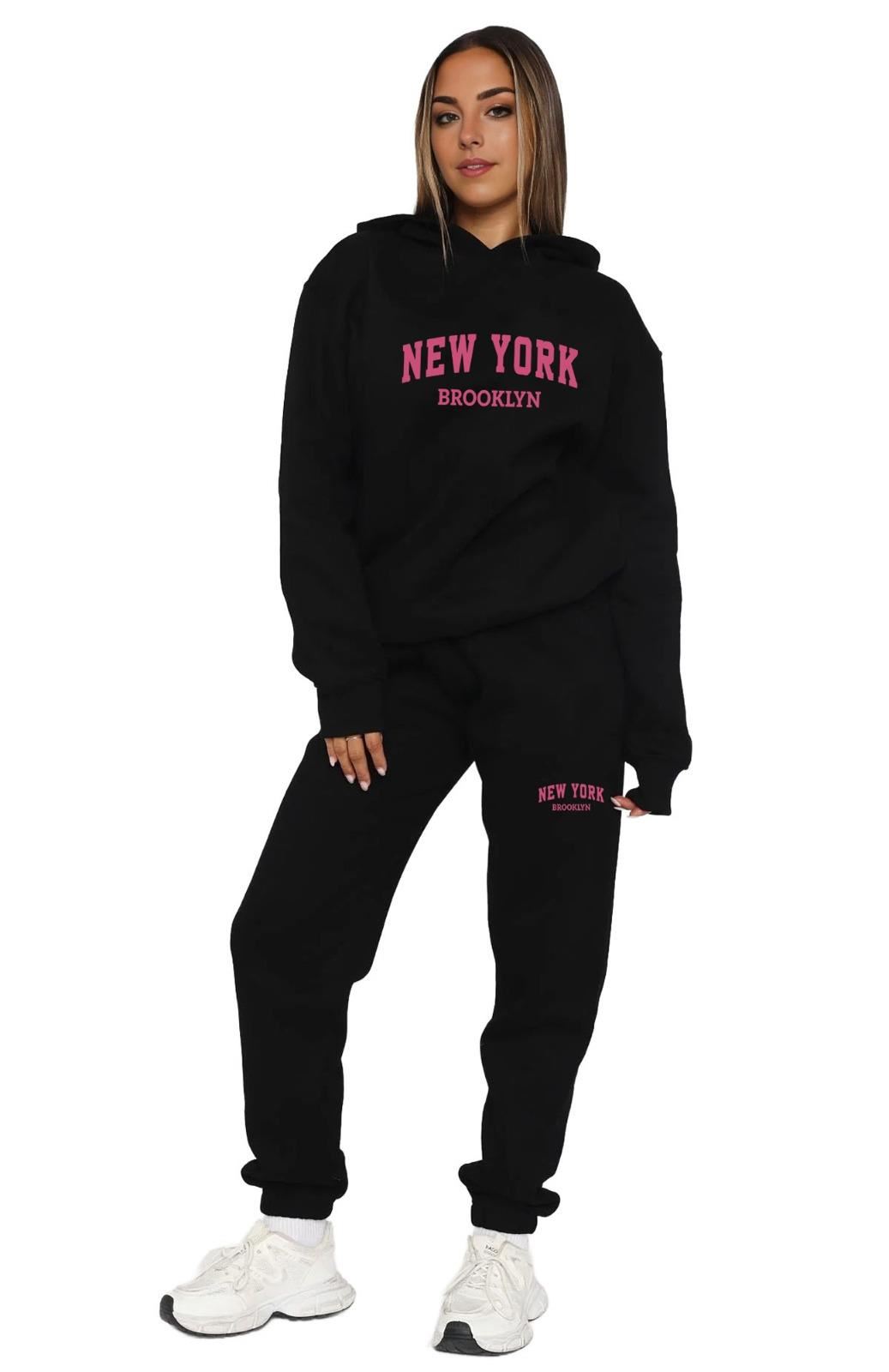 Women Kids Fun Fancy Prints Hoodie & Joggers Tracksuit 2 Pcs Outfit - Picture 13 of 29