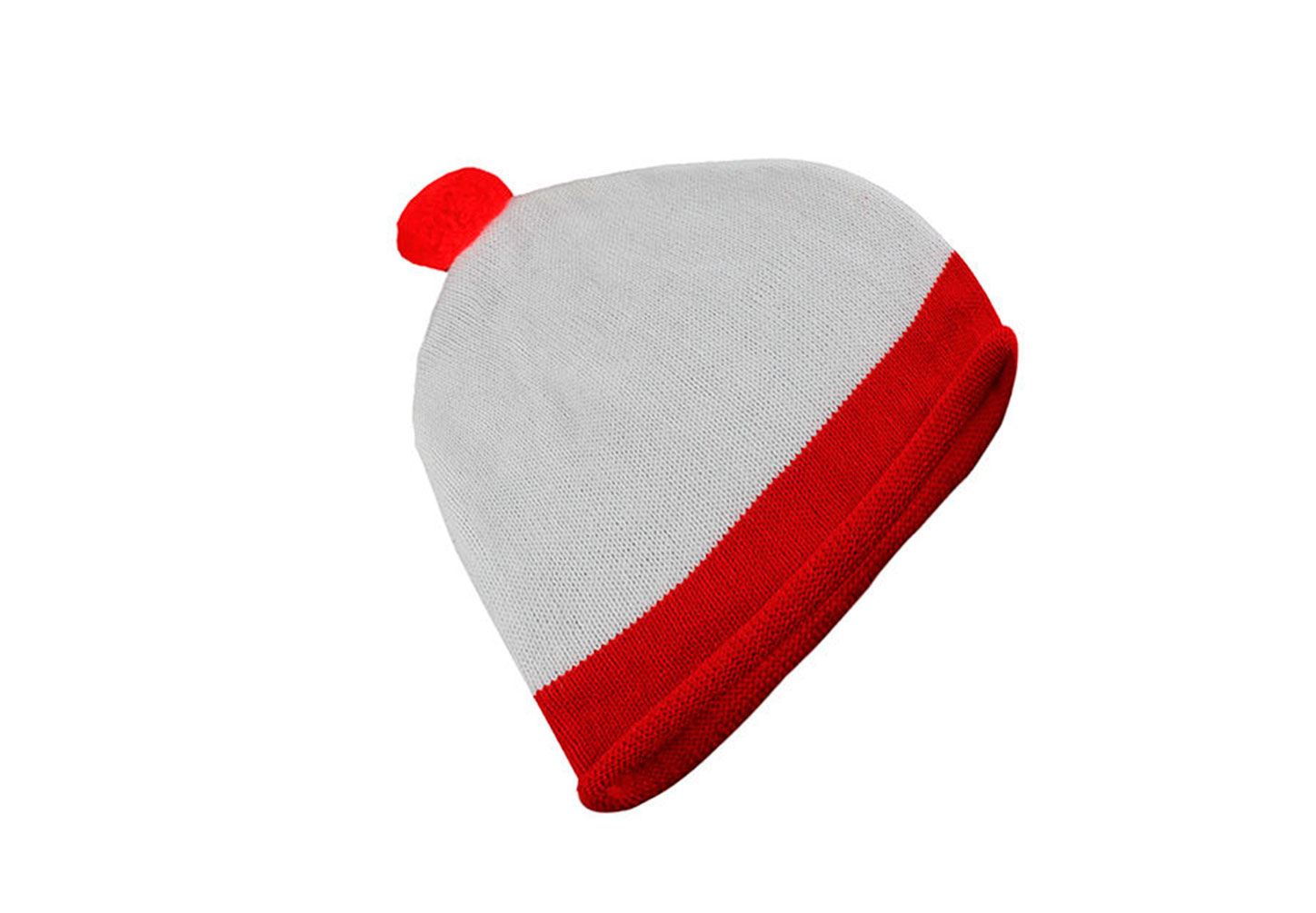 Womens Red And White Hat Mens Red White Knitted Booble Hat Book Day Fancy Dress