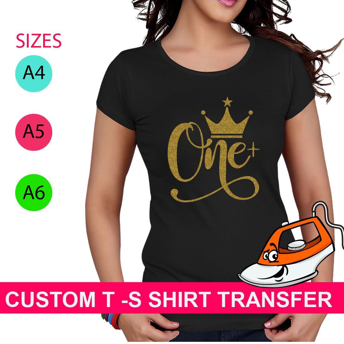 Design Crown One Print T Shirt Iron On Fabric Heat Transfer Hen Party Top Crew