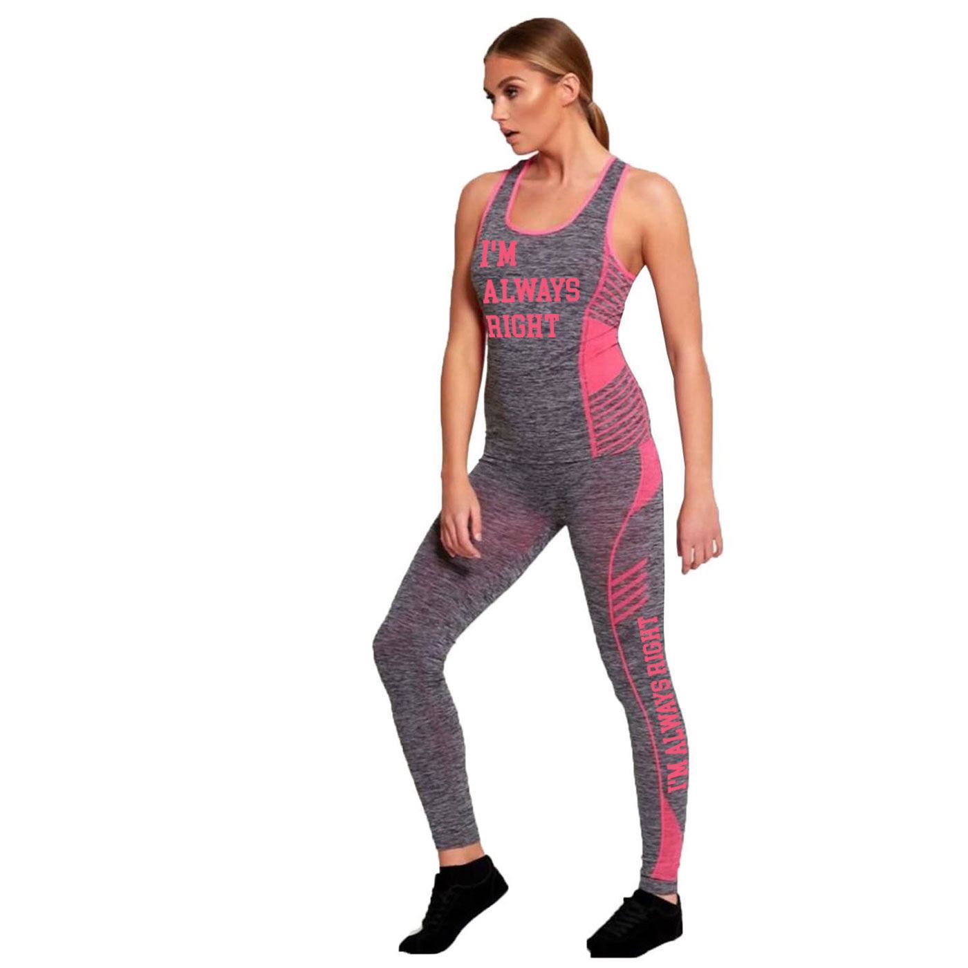 Set tuta donna I'M Always Right stampa donna jogging tuta da gioco top - Foto 8 di 12