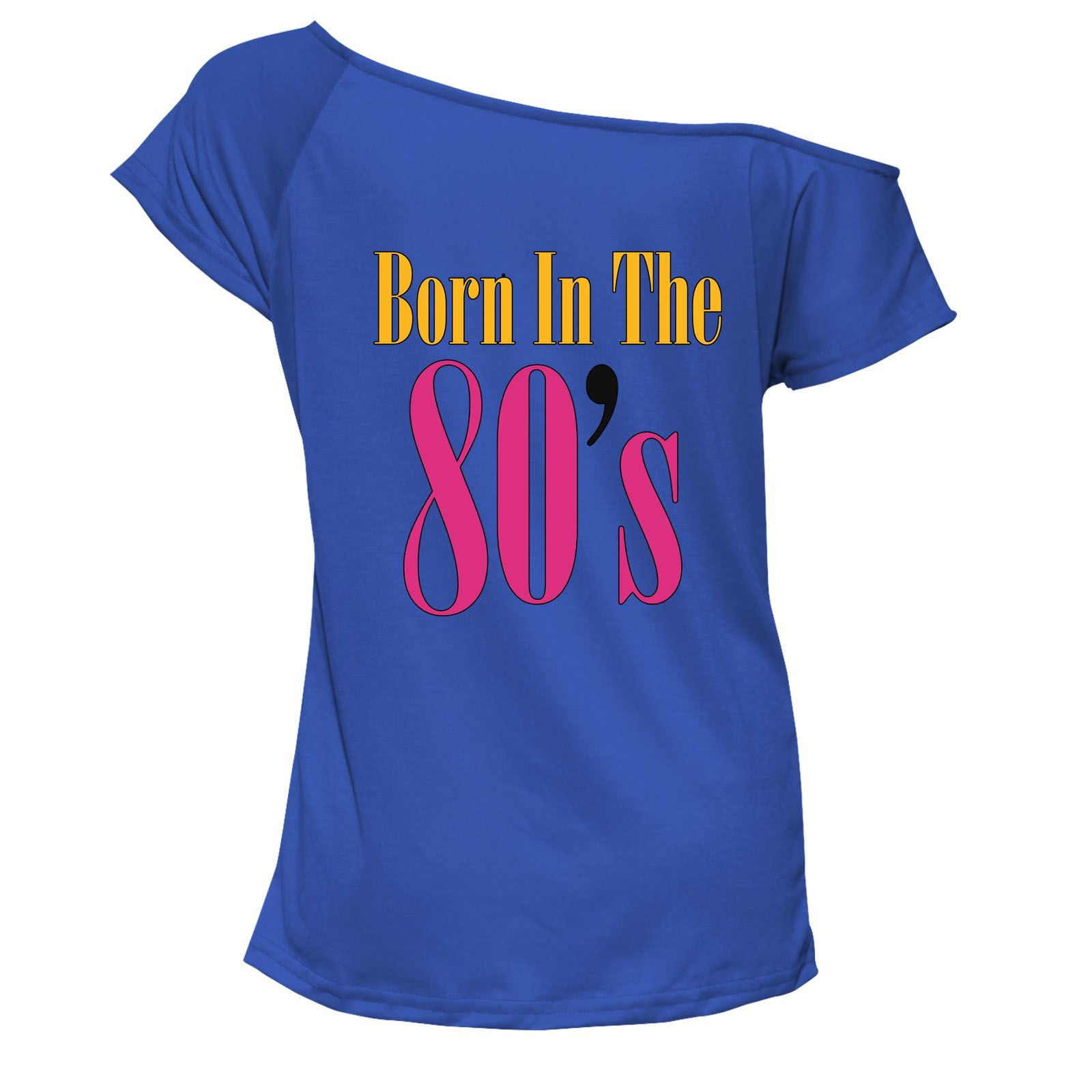 Born In The 80's T Shirt Top Damen Schulterfrei Retro Party Outfit 7034 Paket - Bild 8 von 12