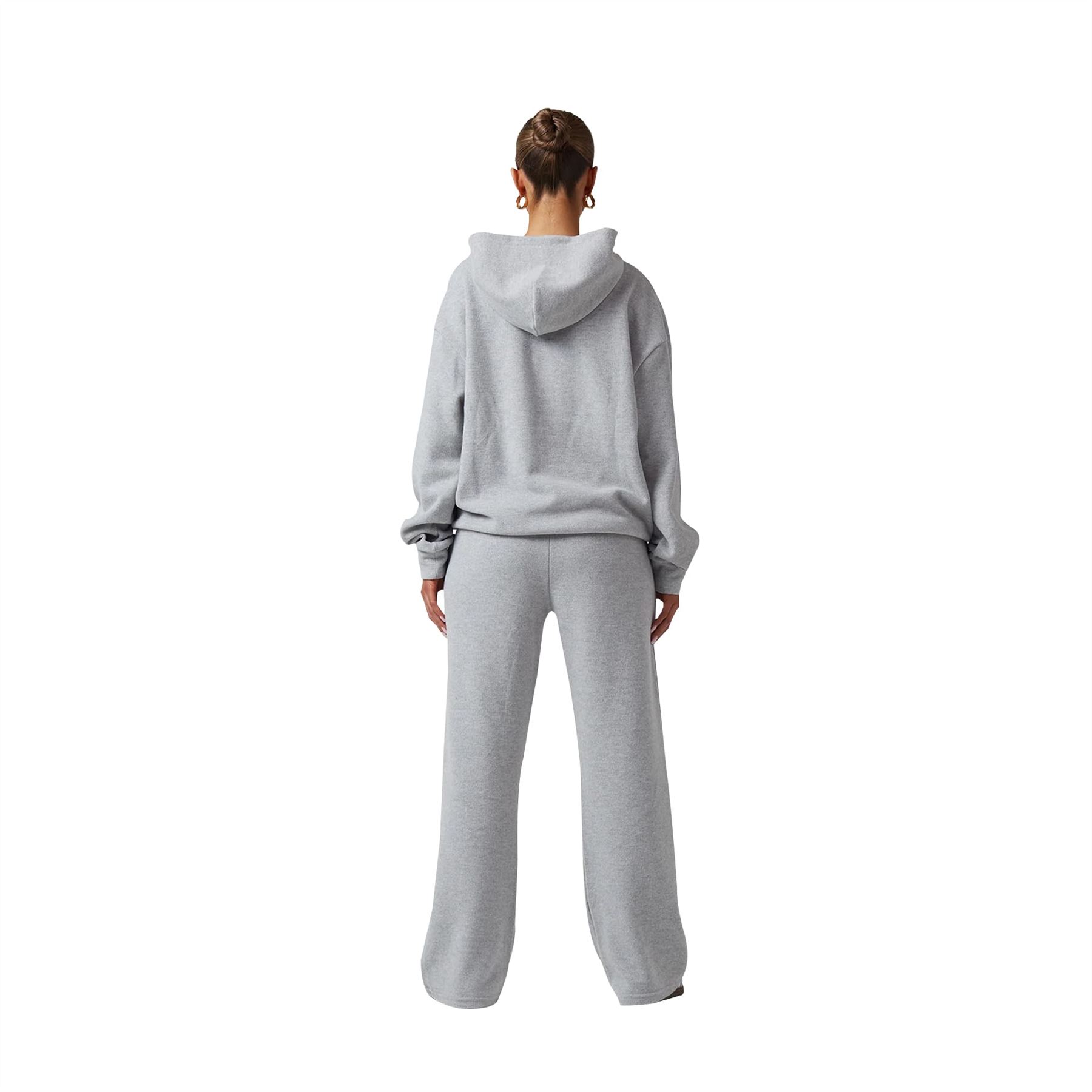 Women Open Hem Tracksuits Sweatshirt & Sweatpant Set 2 Piece Wide Leg - Picture 12 of 13