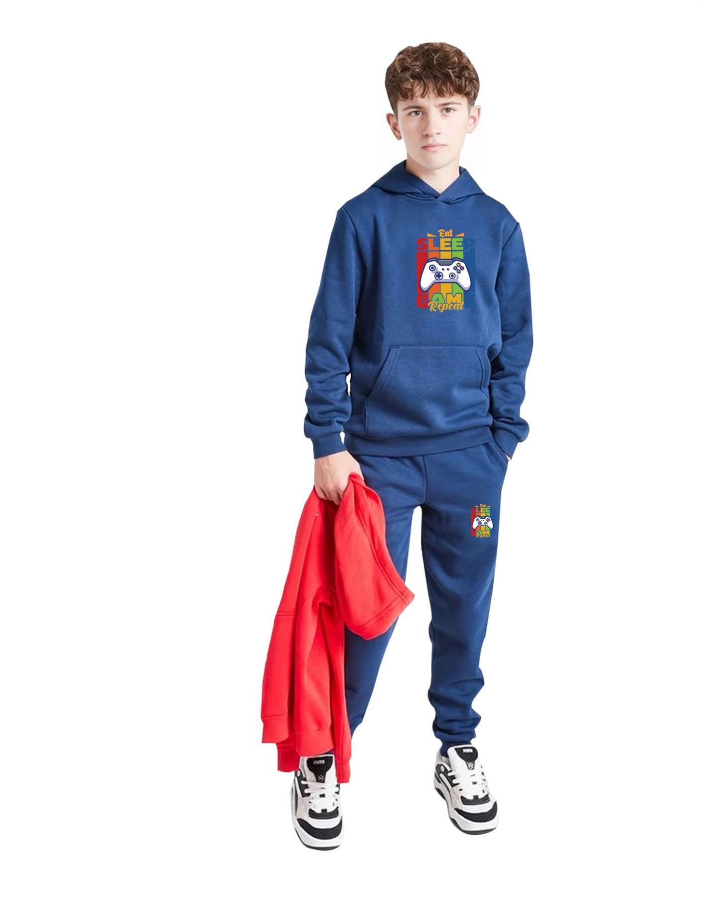 Men & Kids Game Tracksuits Sweatshirt & Sweatpants Set 2 Piece Casual Activewear - Picture 52 of 71