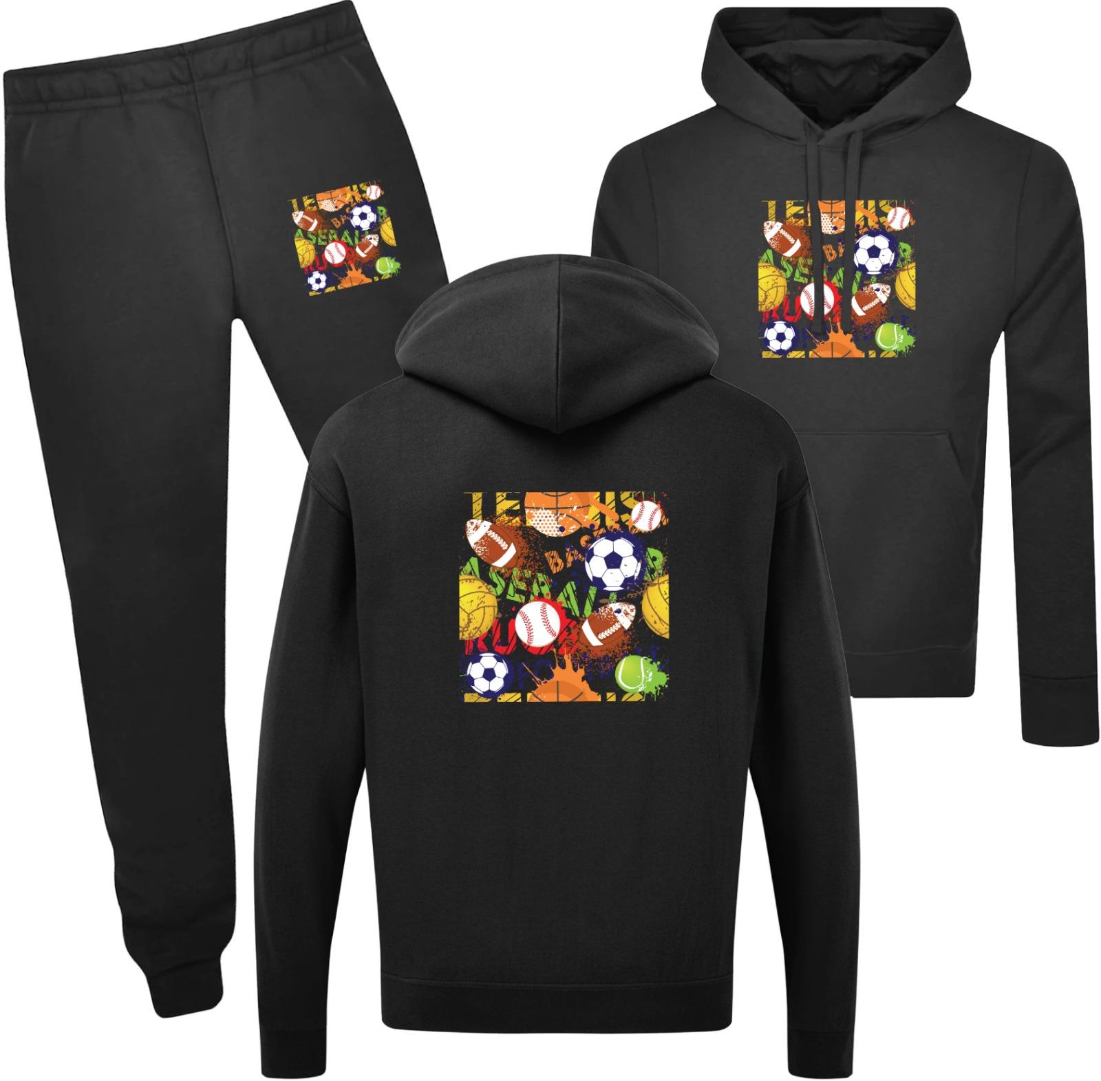 Boys Bigfoot Cruiser and Sportsballs Print Tracksuit Hooded Neck All Season Wear - Picture 5 of 6
