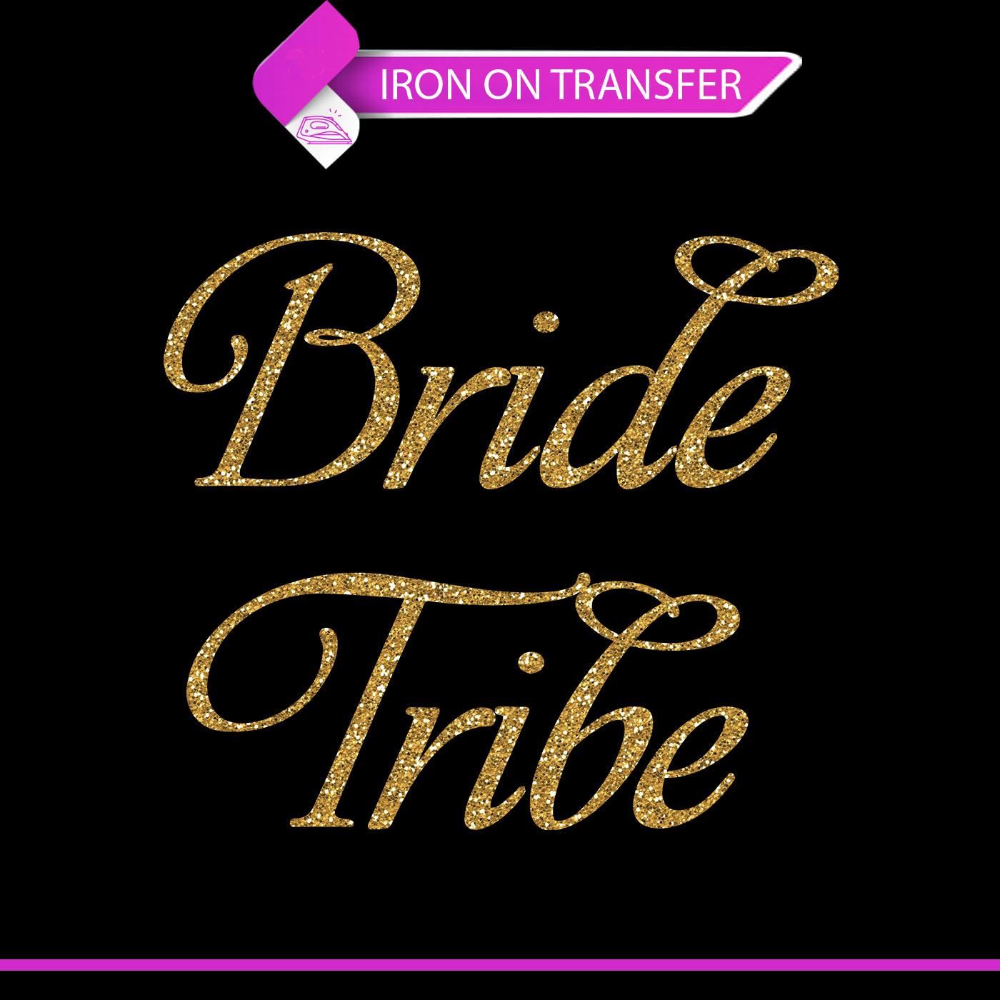 Bride Squad Hen Do Party Vinyl Iron On Transfer T Shirt Sparkle Custom Top 7723 - Picture 14 of 28