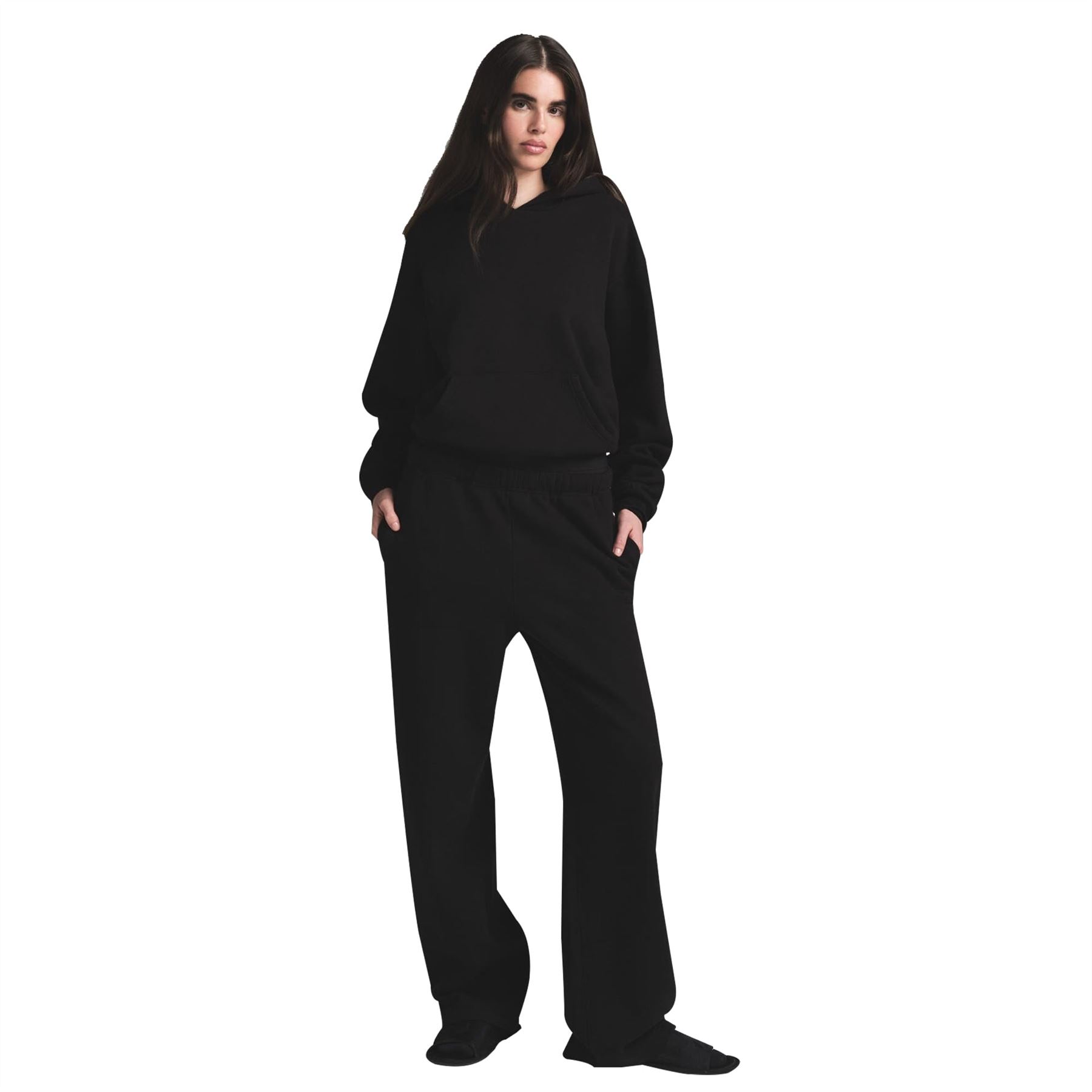 Women Open Hem Tracksuits Sweatshirt & Sweatpant Set 2 Piece Wide Leg - Picture 5 of 13