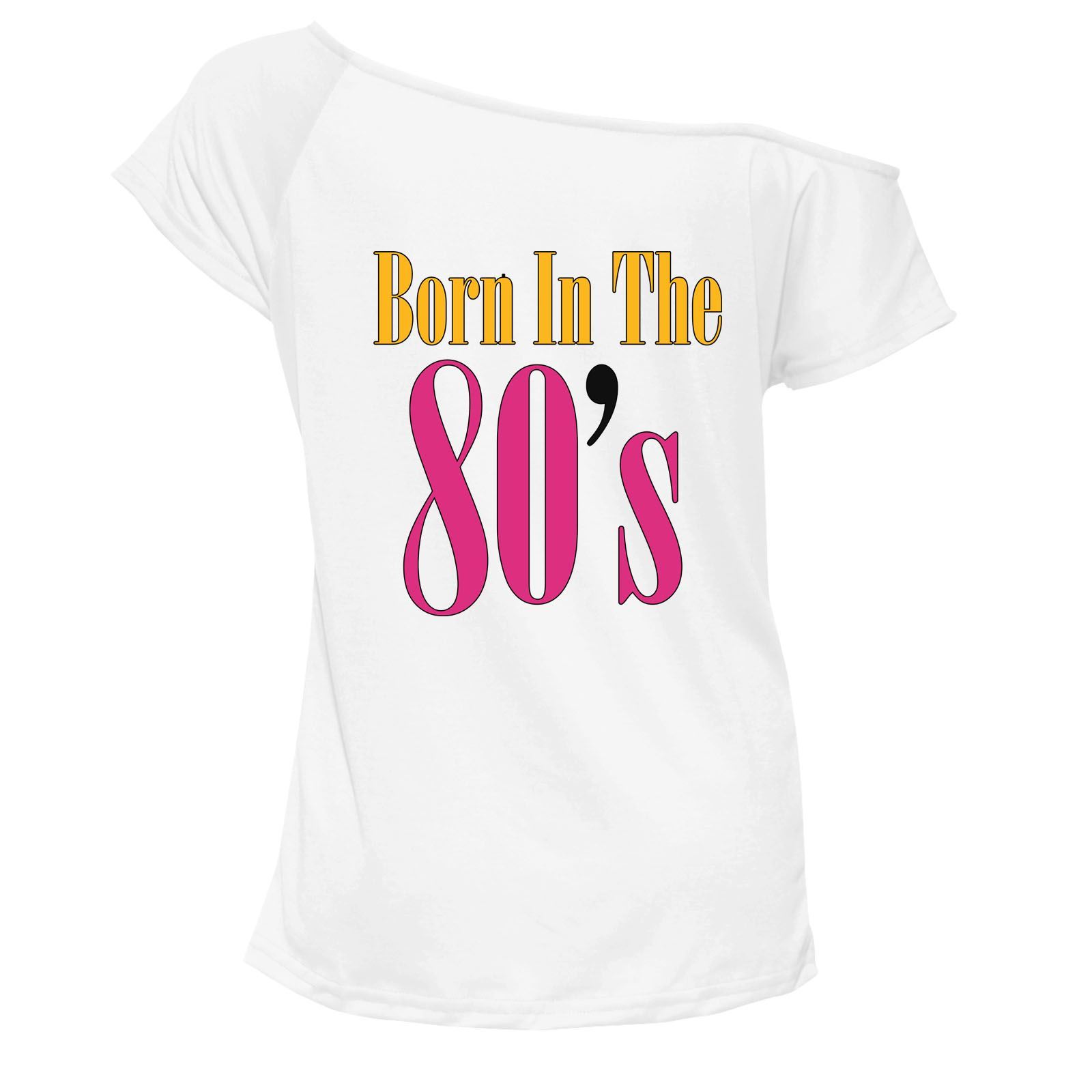 Born In The 80's T Shirt Top Damen Schulterfrei Retro Party Outfit 7034 Paket - Bild 10 von 12