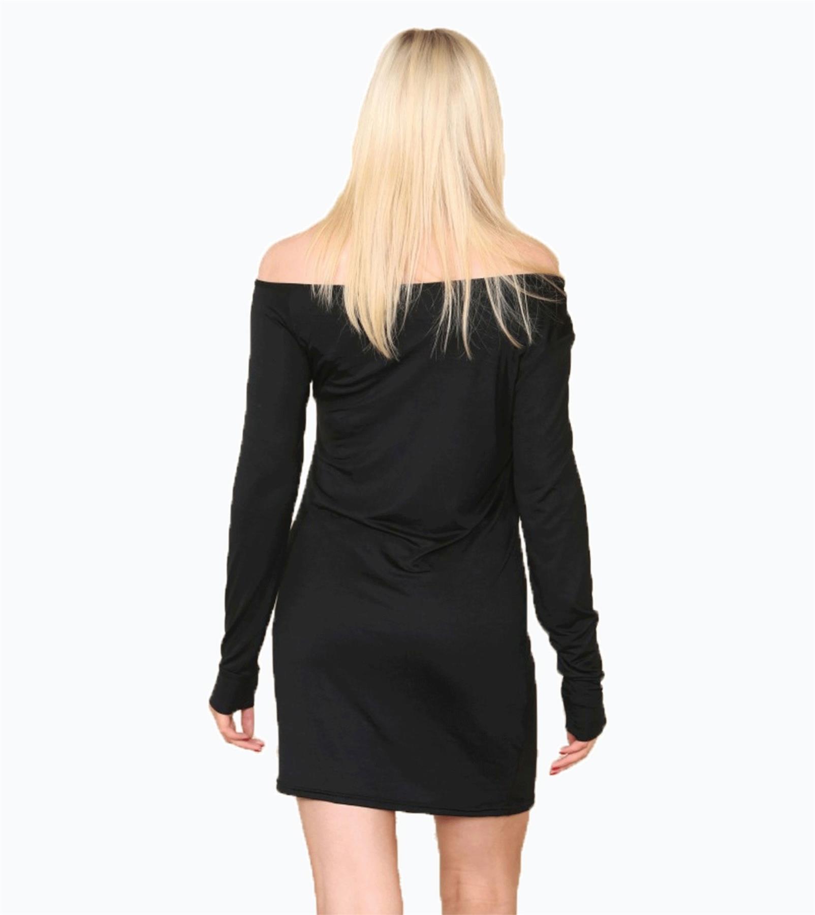 Ladies I Love The 90s Slant Shoulder Short Sleeve Oversized Party Dress Outfit - Picture 13 of 15