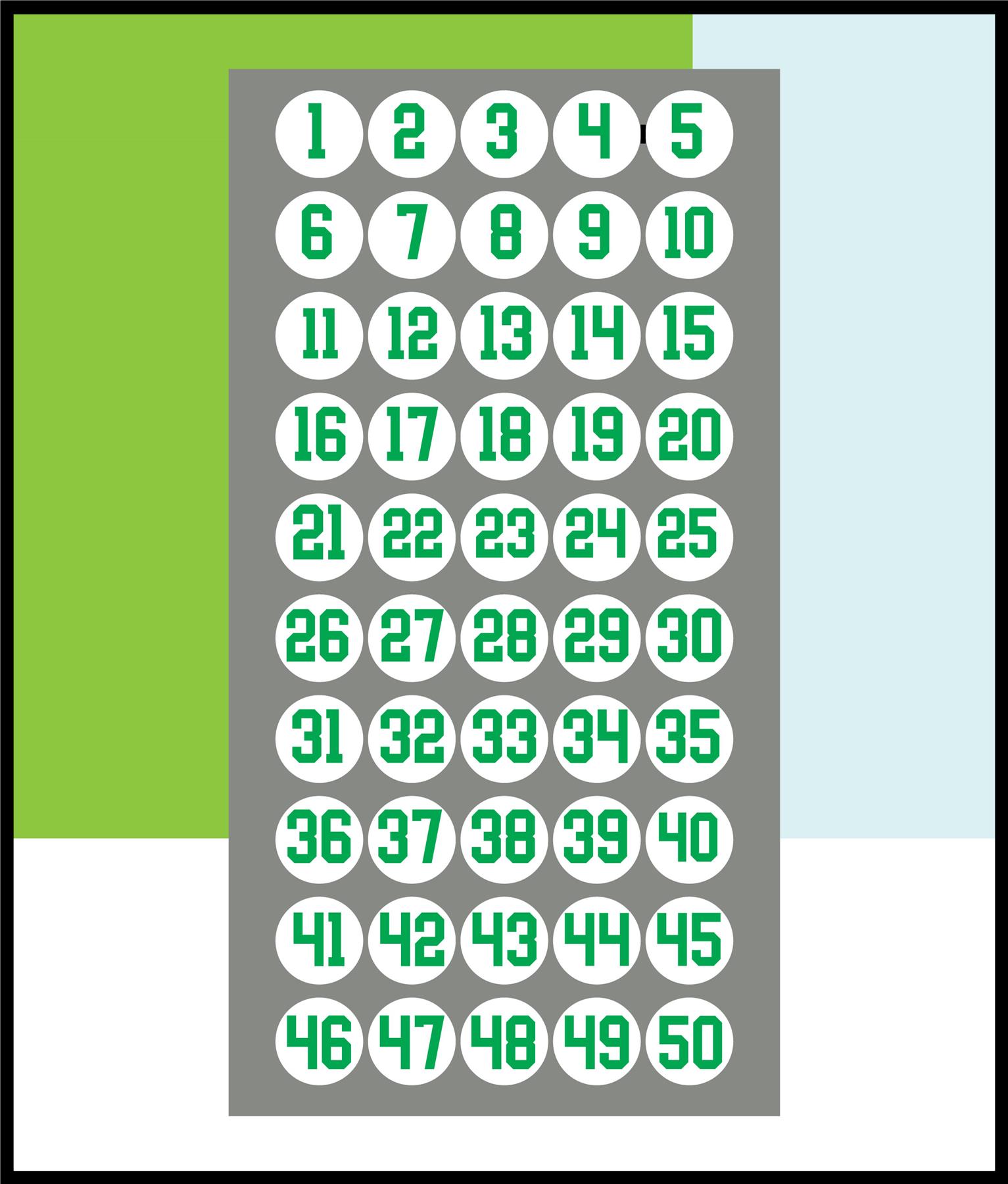 1-50 Numbers Circle Stickers Numbered 30mm Round Sticky Labels - Picture 3 of 9